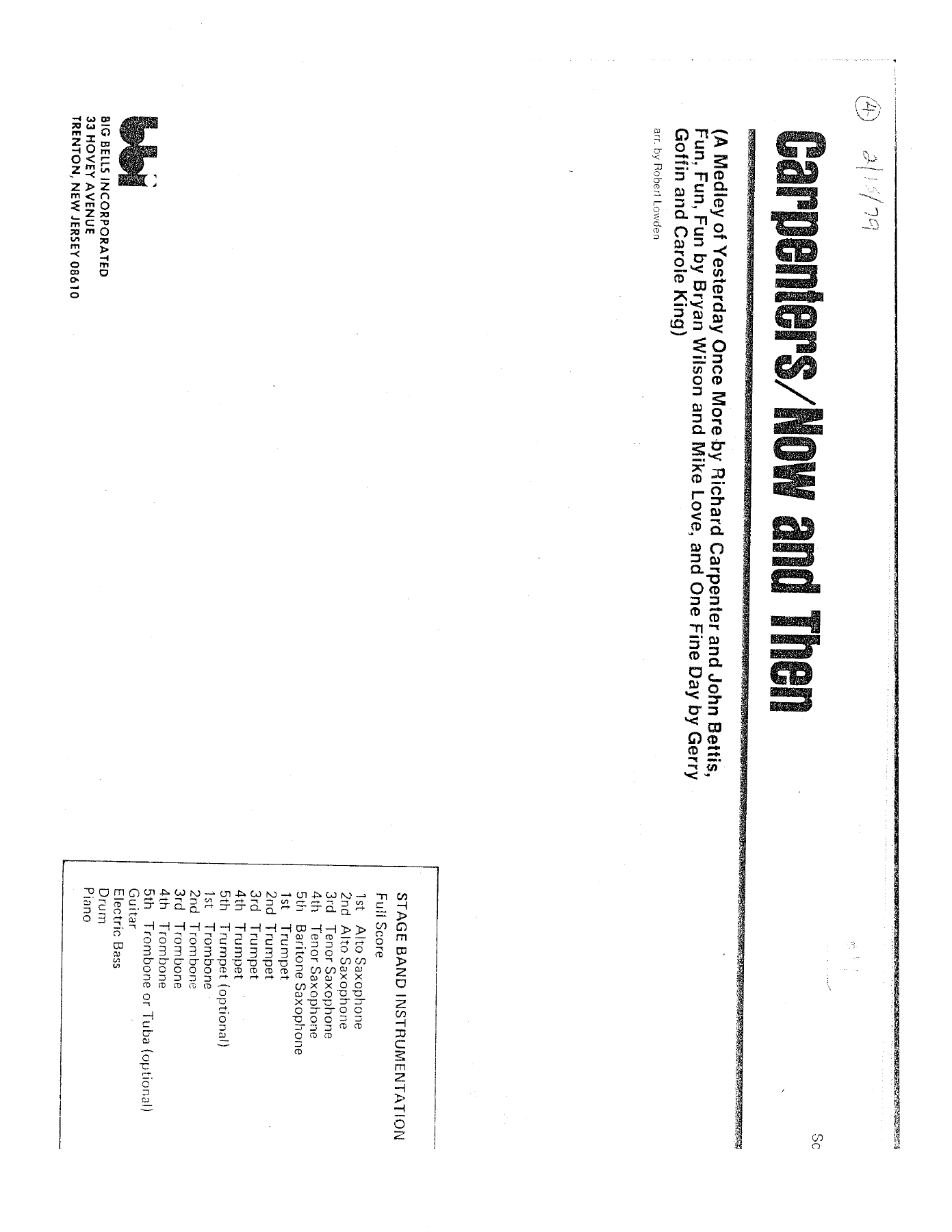 Carpenters Now And Then — sheet music preview