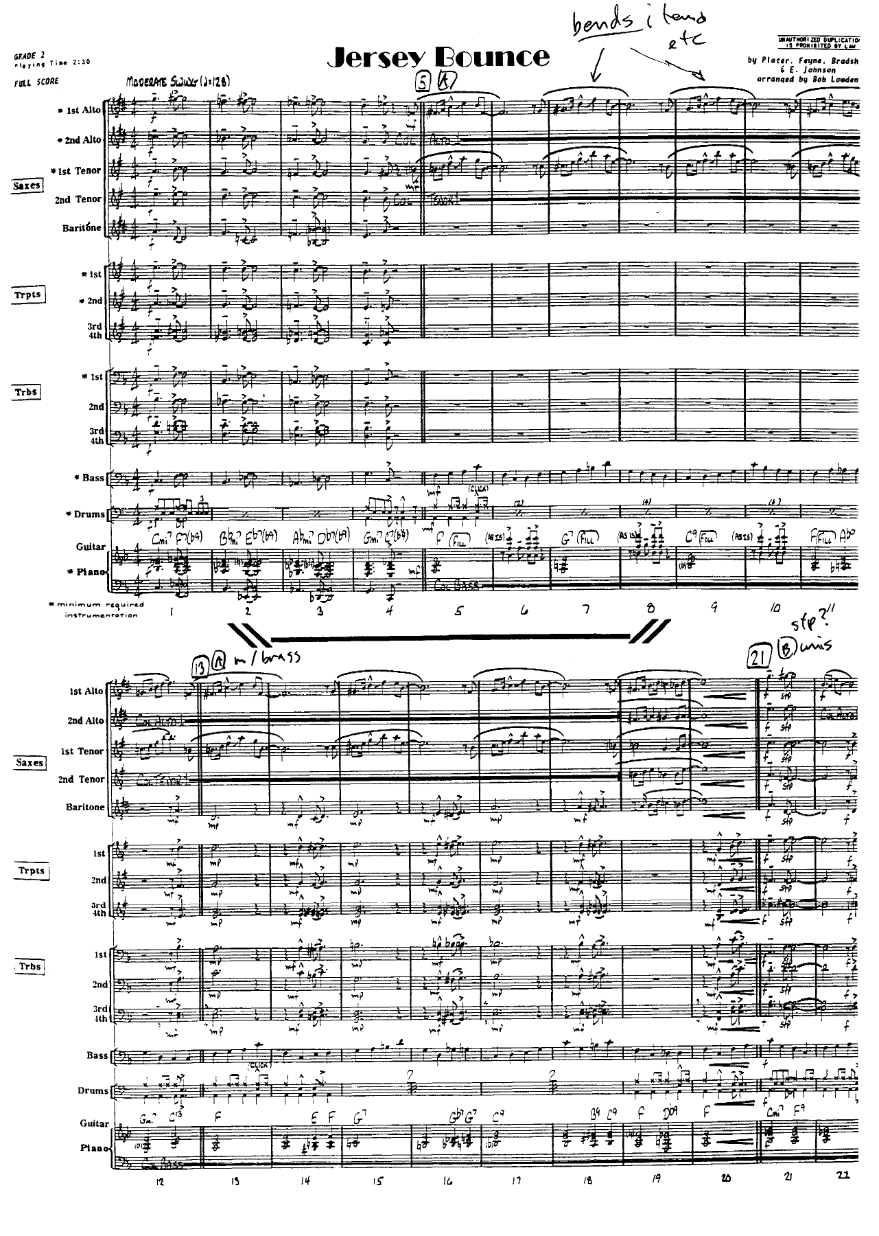 Jersey Bounce — sheet music preview