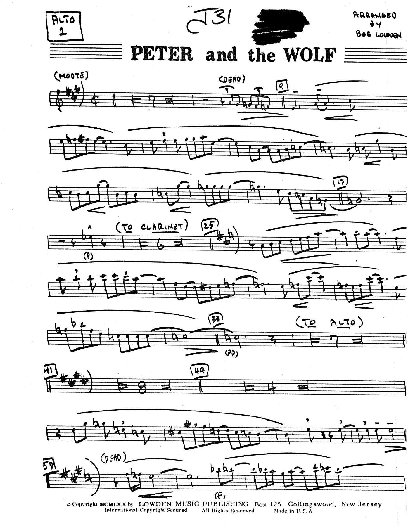 Peter And The Wolf — sheet music preview