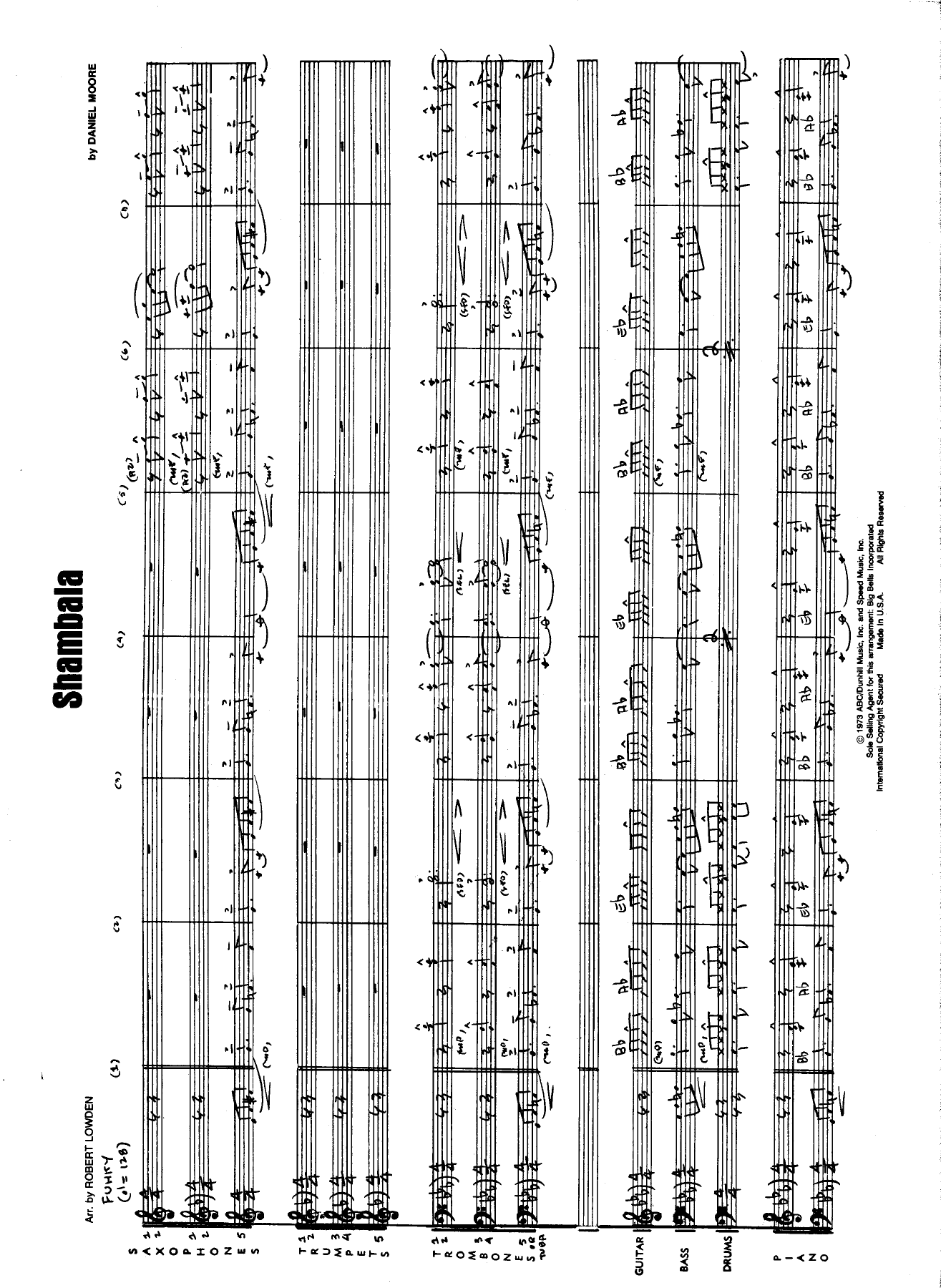 Shambala — sheet music preview