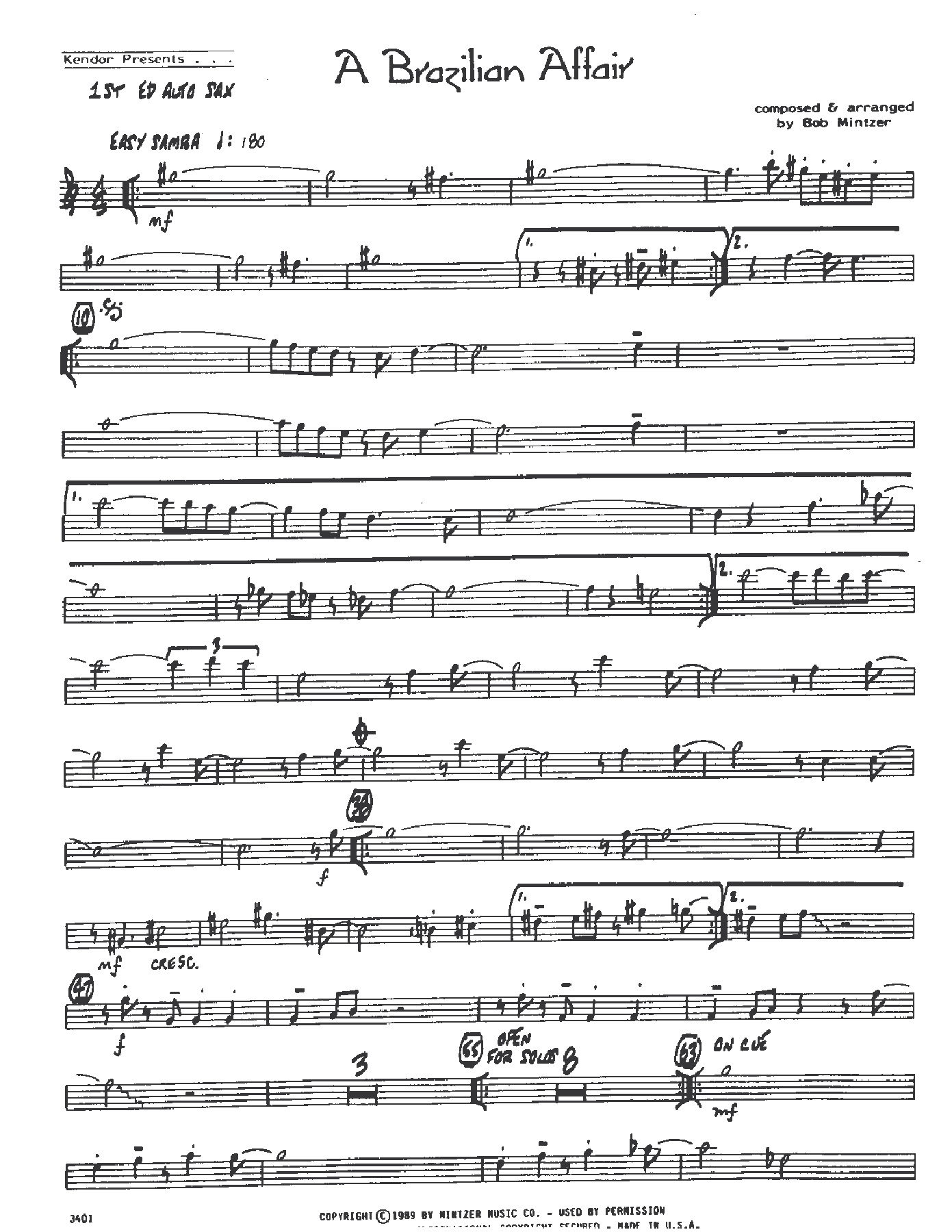 A Brazilian Affair (B.Mintzer) MP3 — sheet music preview