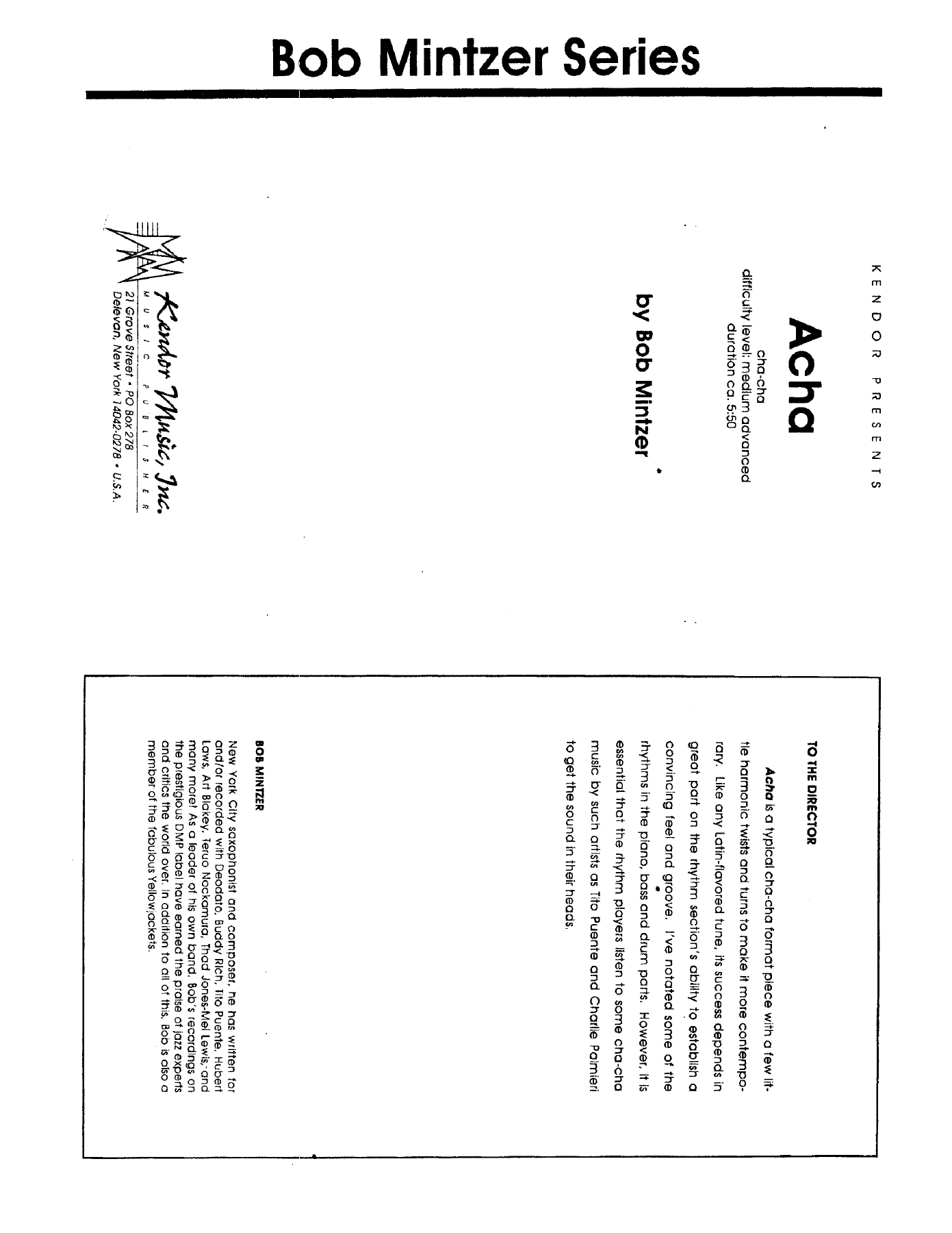 Acha (B.Mintzer) MP3 — sheet music preview