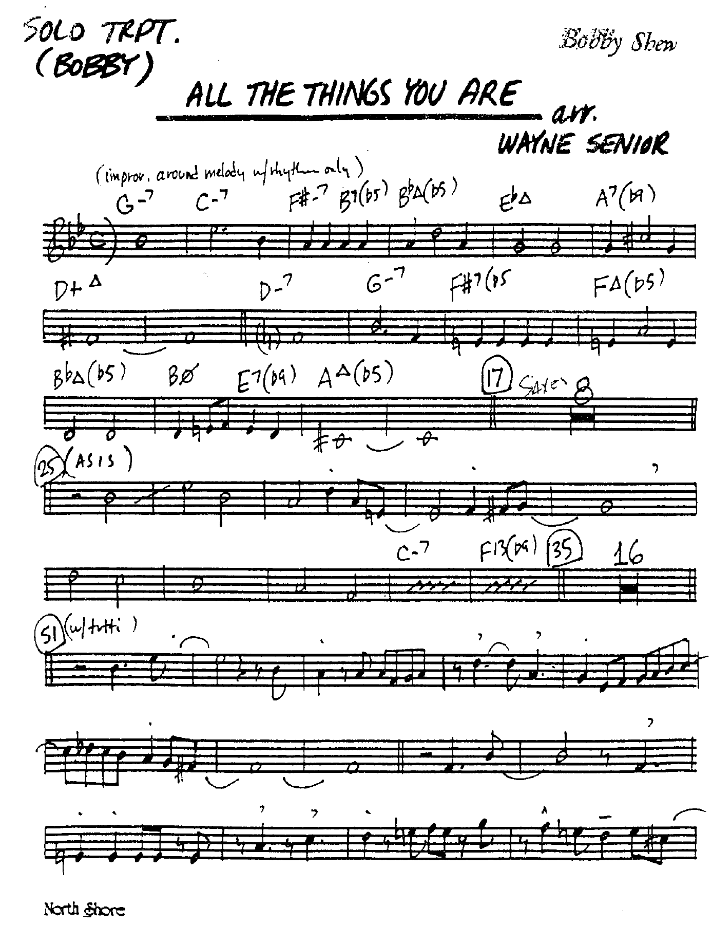 All The Things You Are (W.Senior) B.Shew — sheet music preview