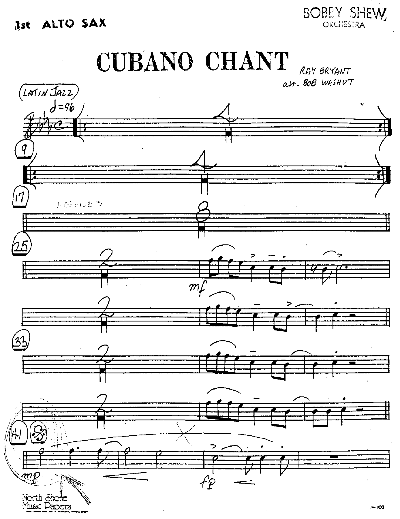 Cubano Chant (B.Washut) B.Shew — sheet music preview