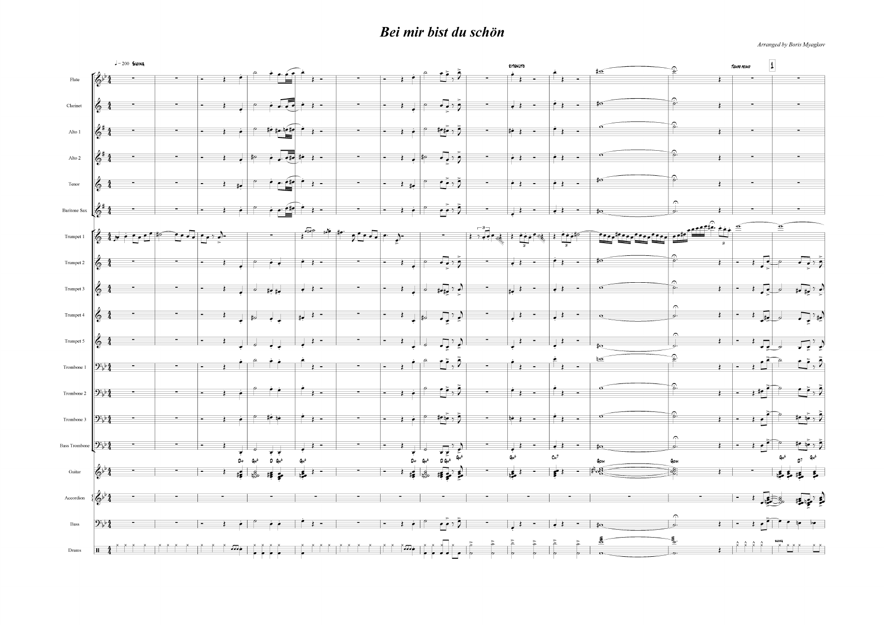 Bei Mir Bist Du Schoen — sheet music preview