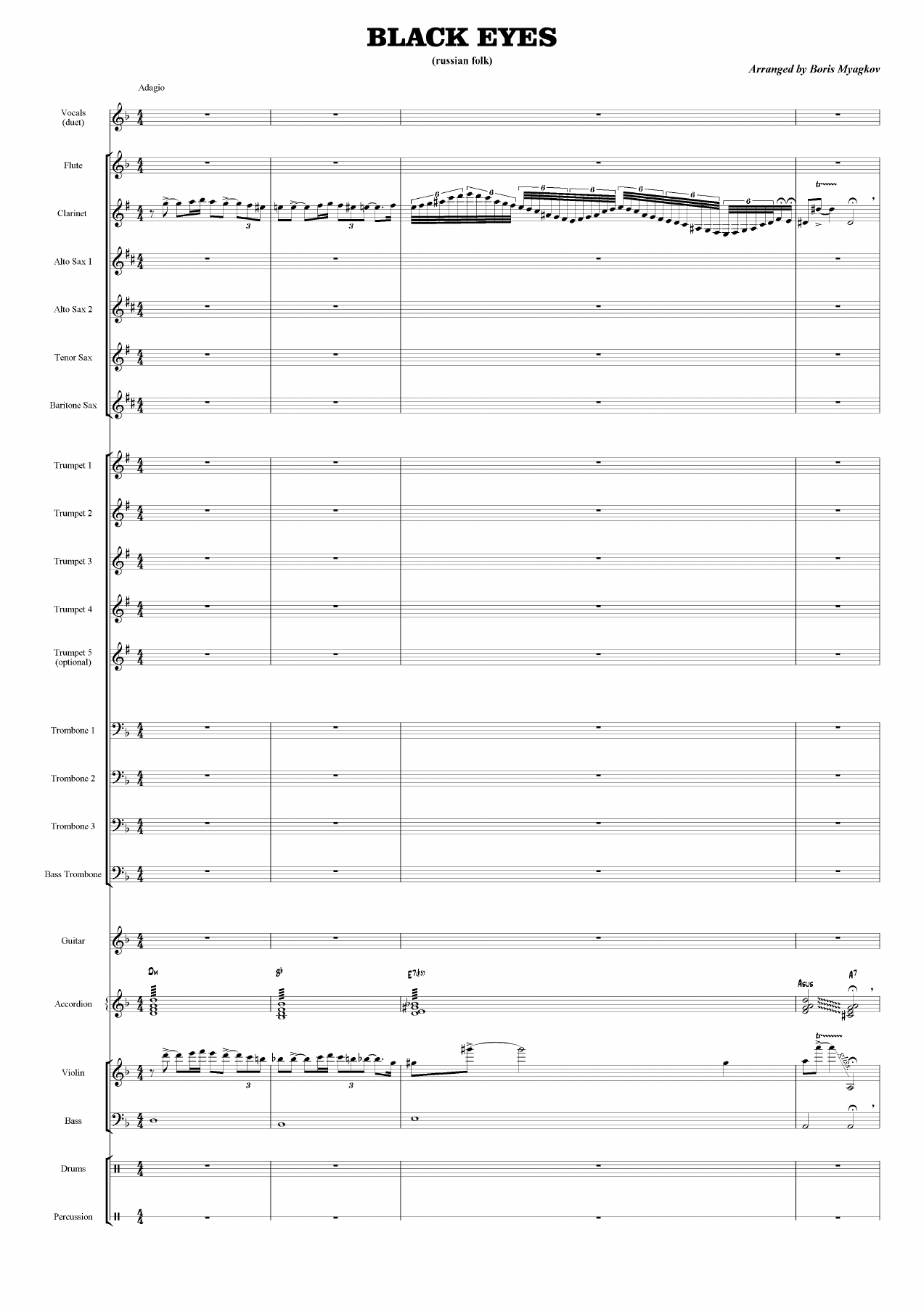 Black Eyes — sheet music preview
