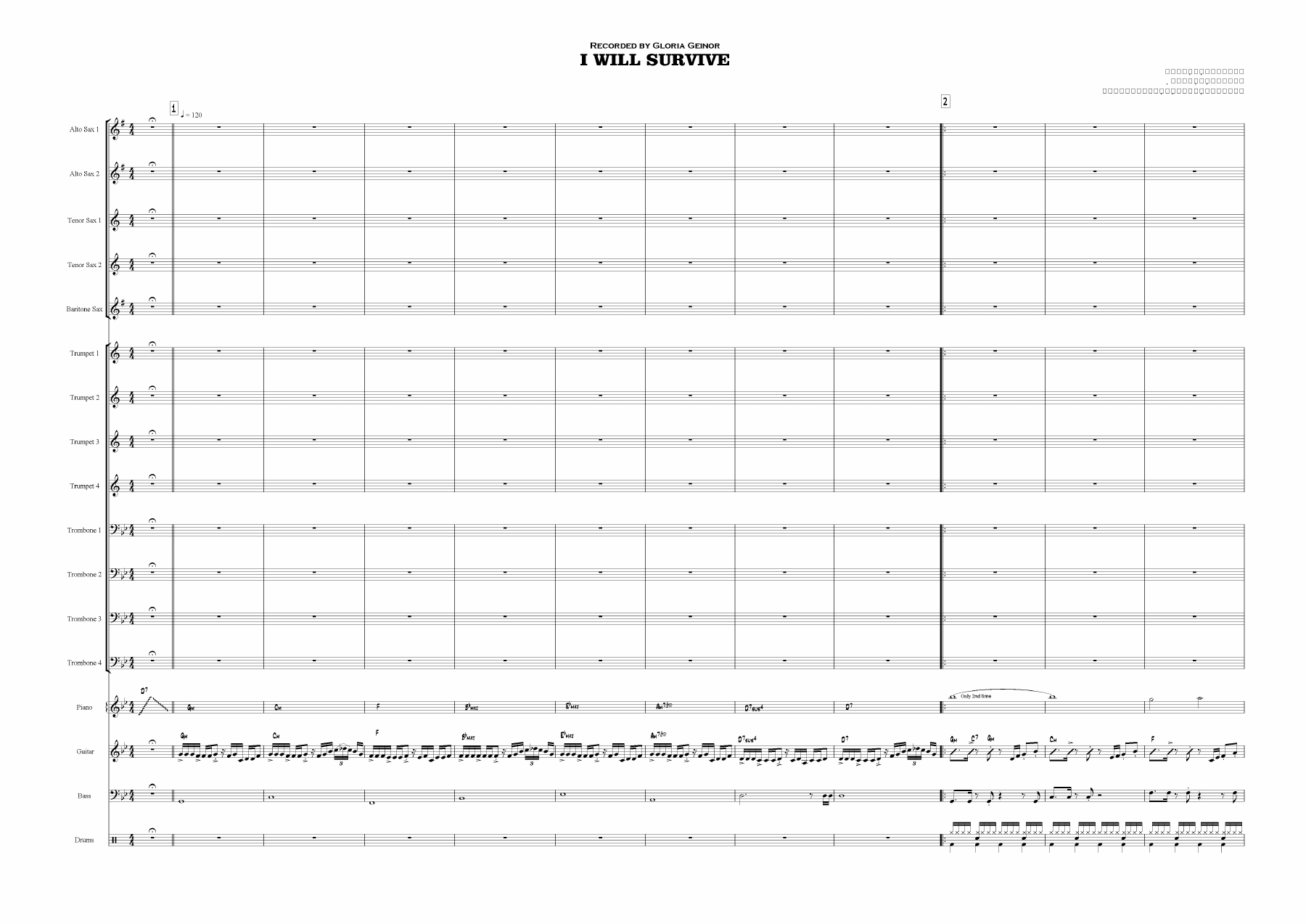 I Will Survive (B.Myagkov) Vocal — sheet music preview