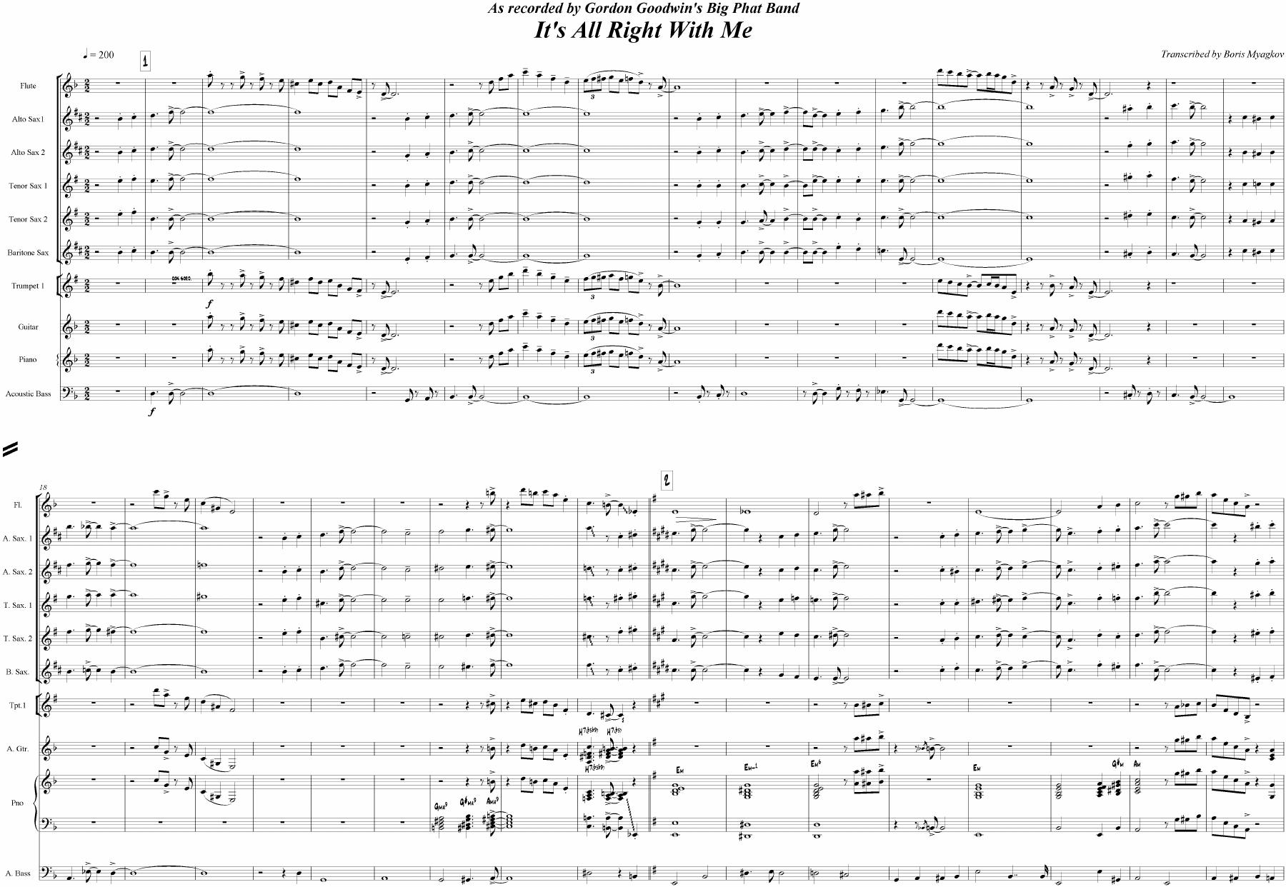 It's All Right With Me — sheet music preview