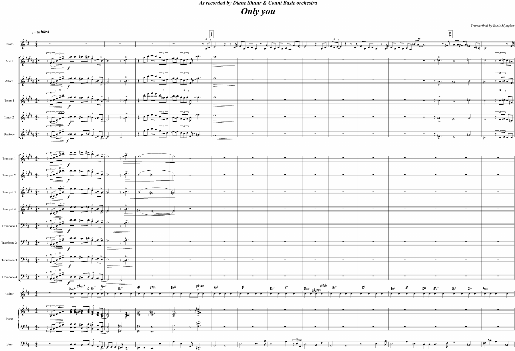 Only You (B.Myagkov) D.Schuur Vocal — sheet music preview
