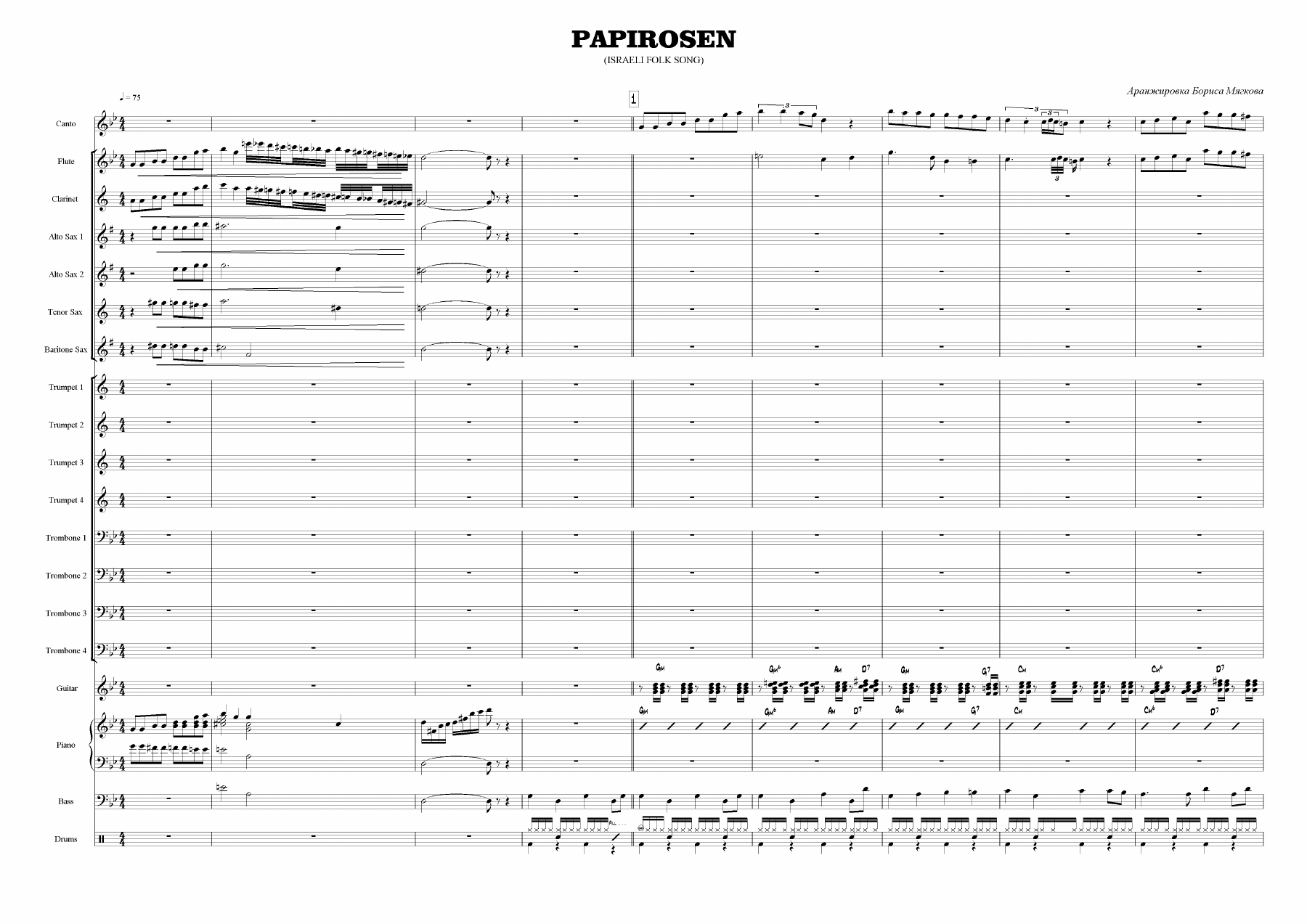 Papirosen — sheet music preview