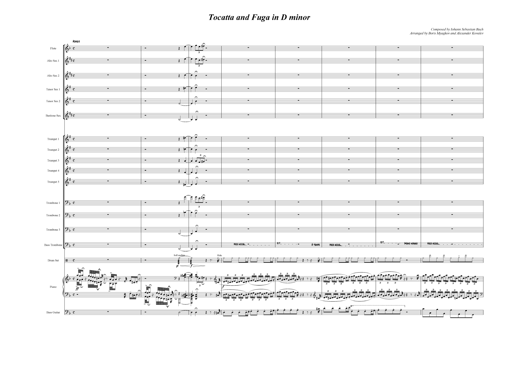 Toccata And Fuge In D Minor (B.Myagkov) — sheet music preview