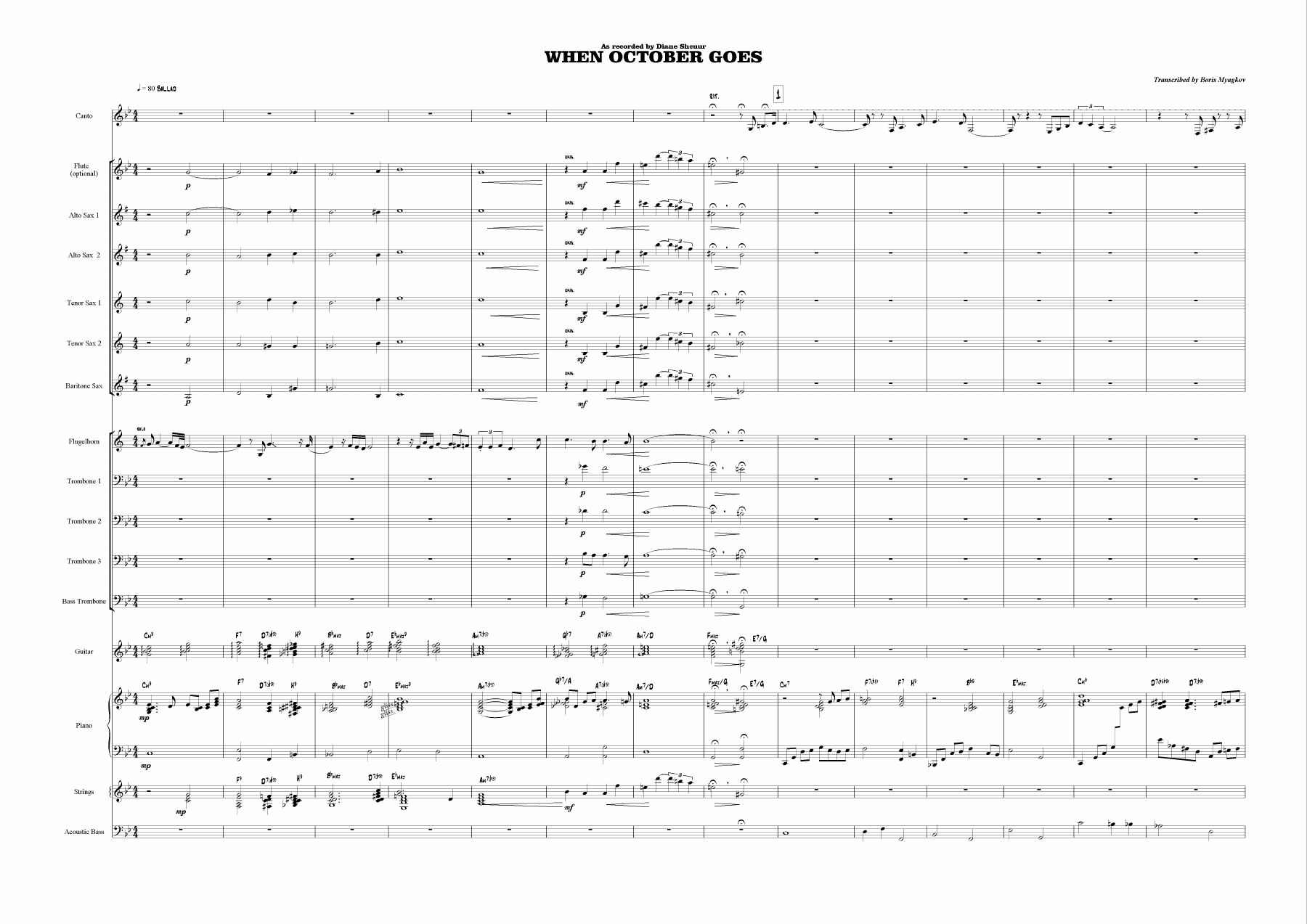 When October Goes — Big Band sheet music by B.Myagkov | Jazz Standard