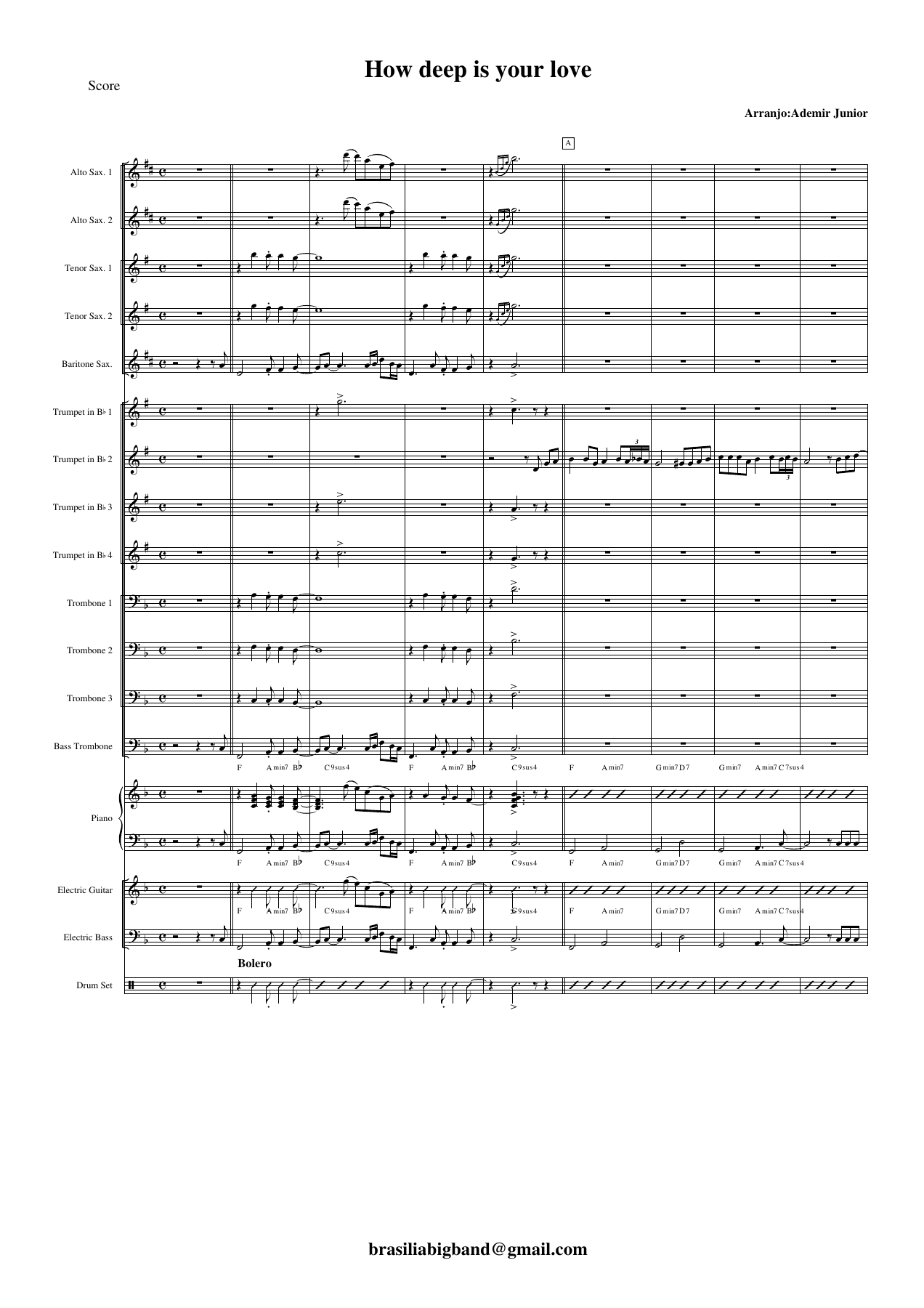 How Deep Is Your Love — sheet music preview