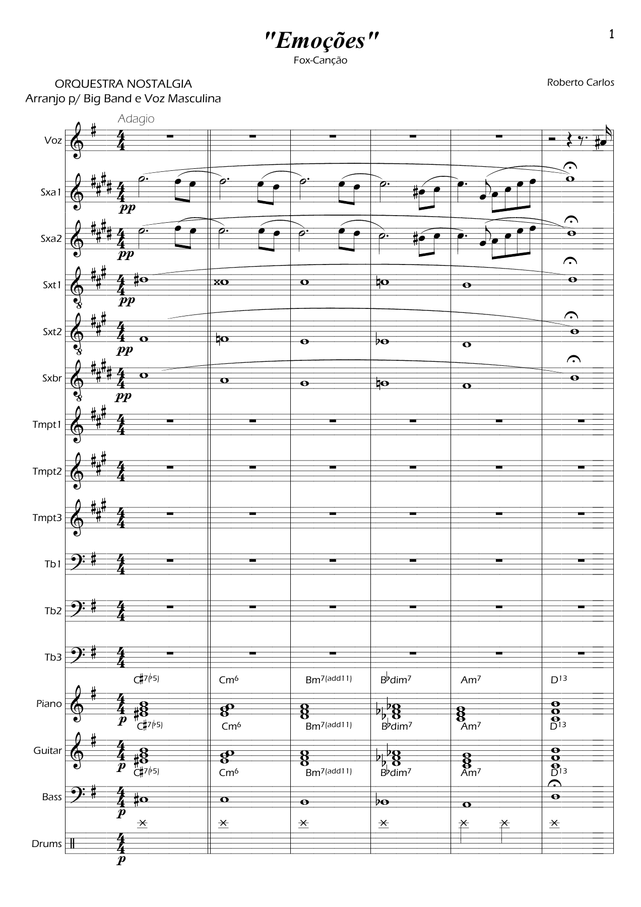 Emocoes — sheet music preview