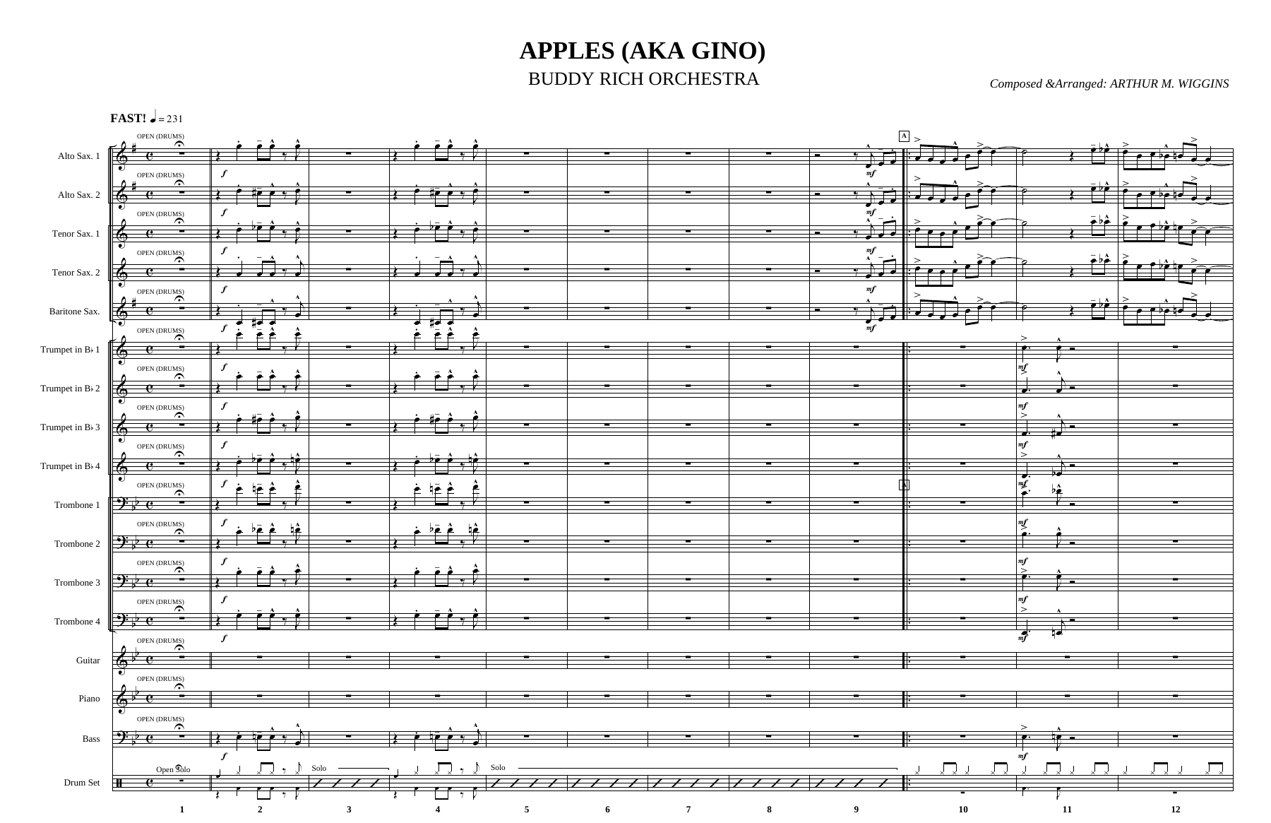 Apples (Aka Gino) (A.M.Wiggins) B.Rich — sheet music preview