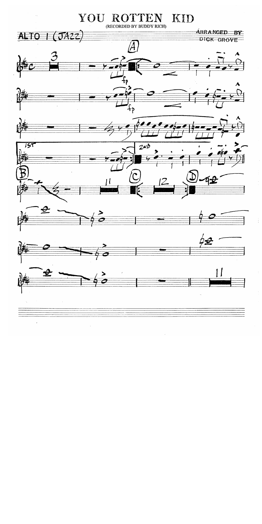 The Rotten Kid (B.Greco) 2 Arr — Big Band sheet music by Buddy Rich | Jazz Standard