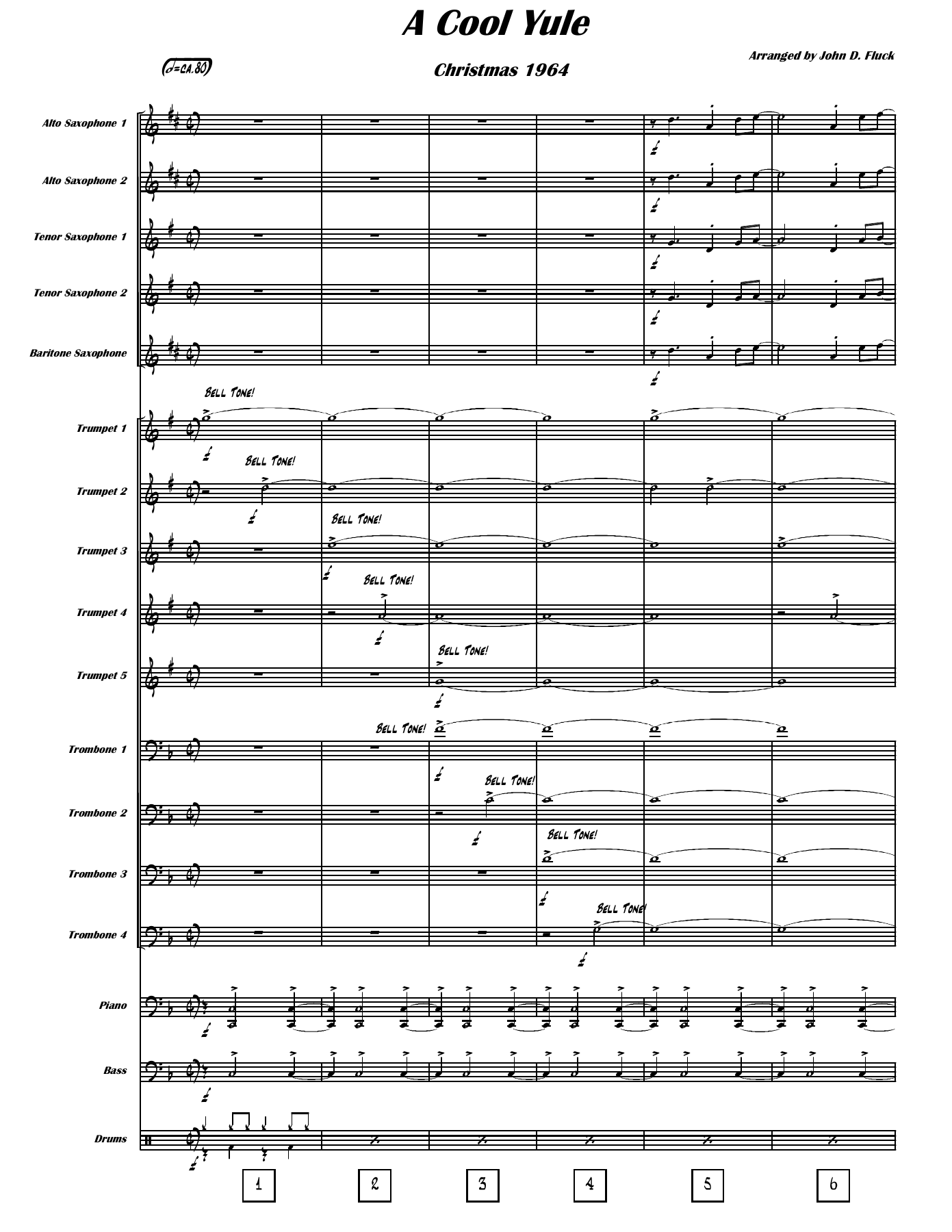A Cool Yule,Christmas 1964 (J.Fluck) MP3 — sheet music preview