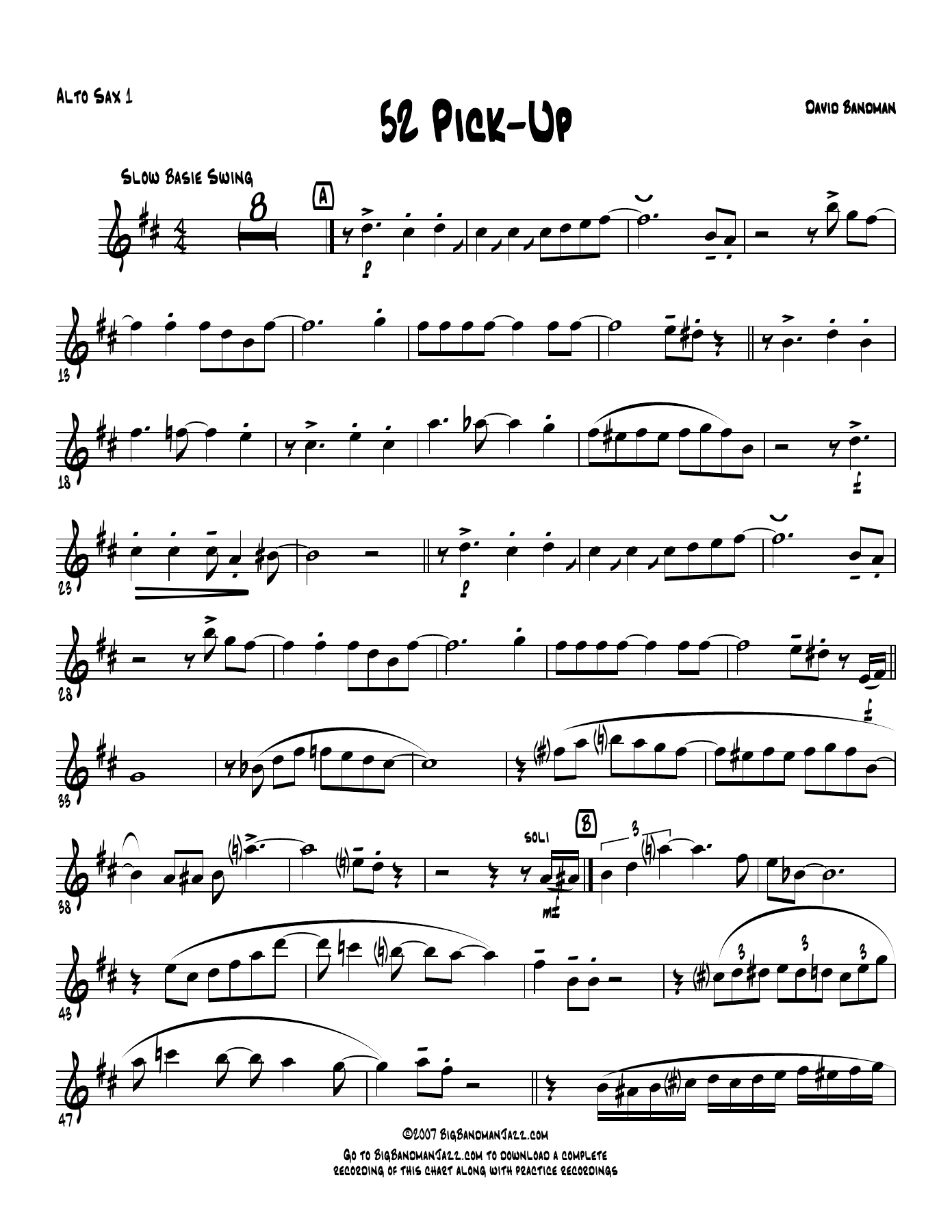 52 Pick-Up (D.Bandman) C.Basie — sheet music preview
