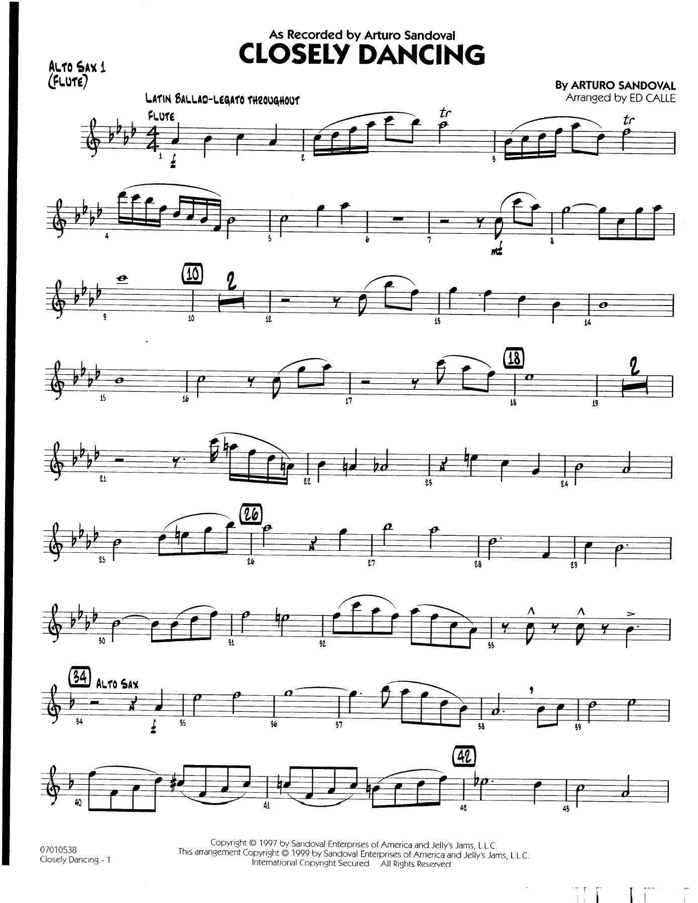 Closely Dancing — sheet music preview
