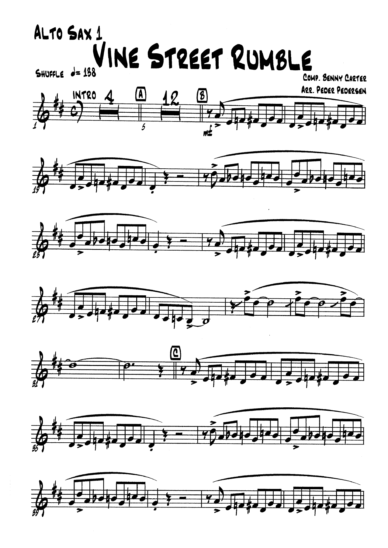 Vine Street Rumble — sheet music preview