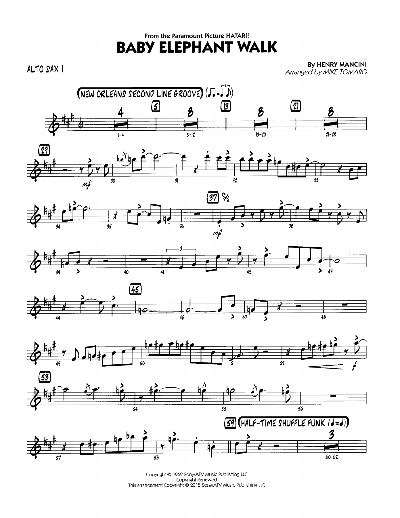 Baby Elephant Walk — sheet music preview