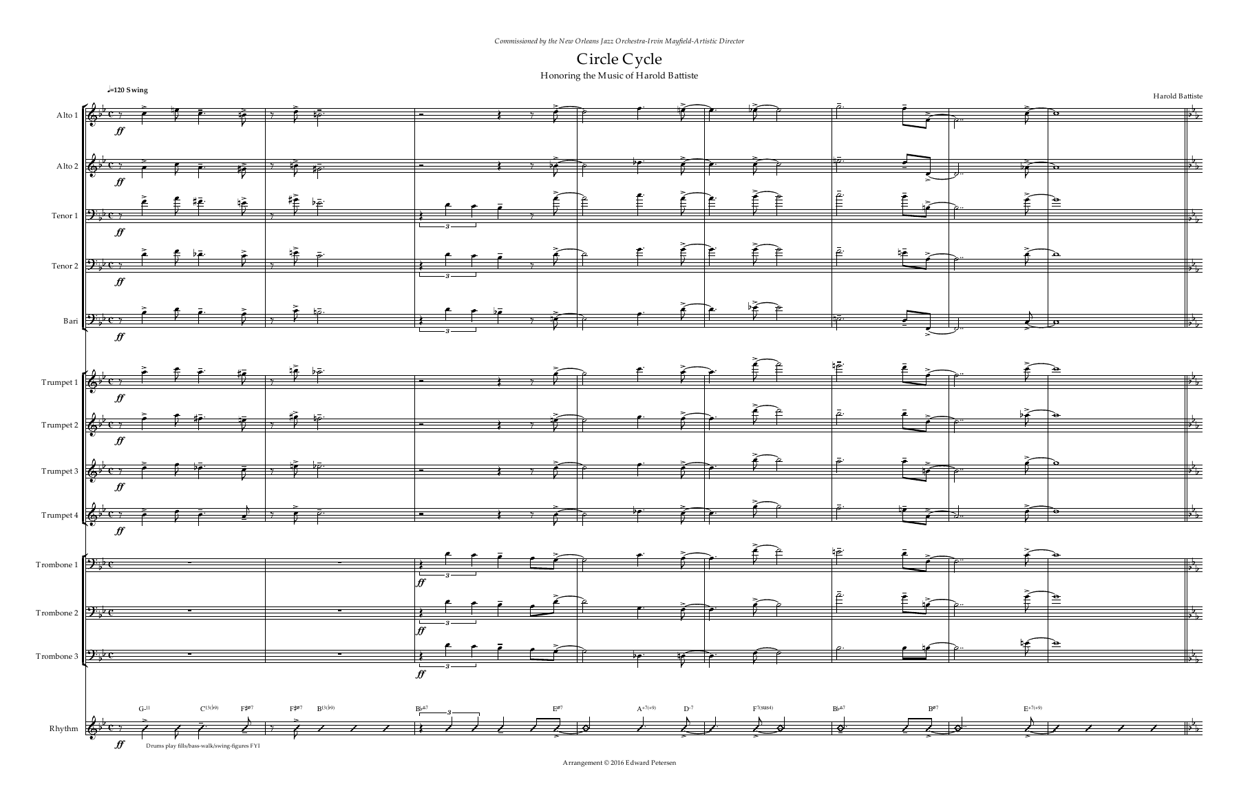Circle Cycle — Big Band sheet music by H.Battiste | Jazz Standard
