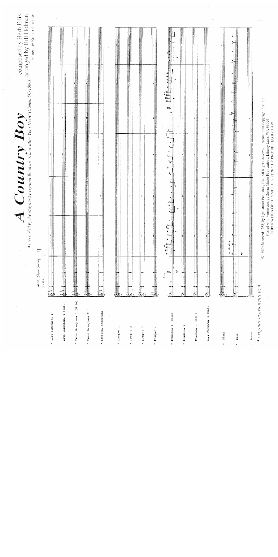 A Country Boy — sheet music preview