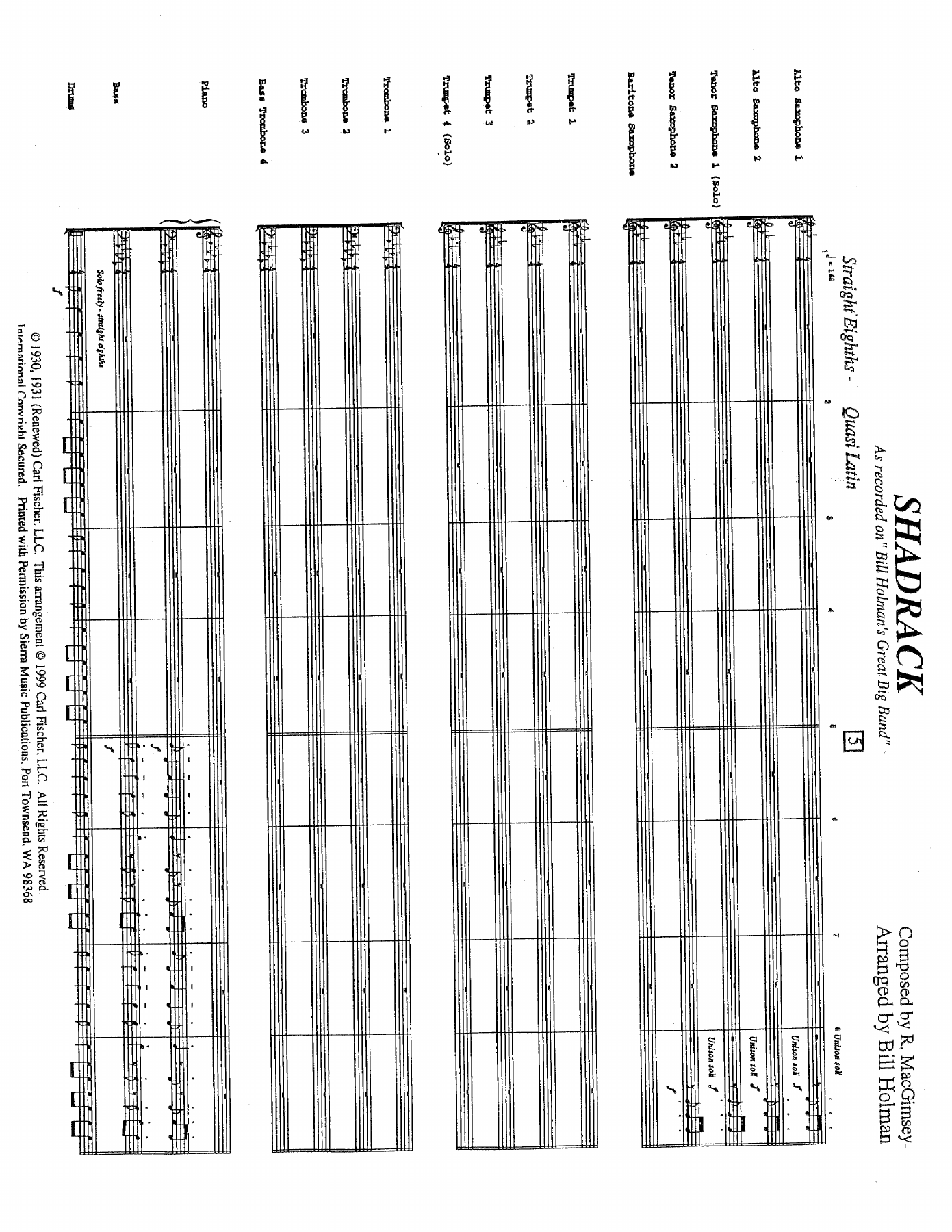 Shadrack — sheet music preview