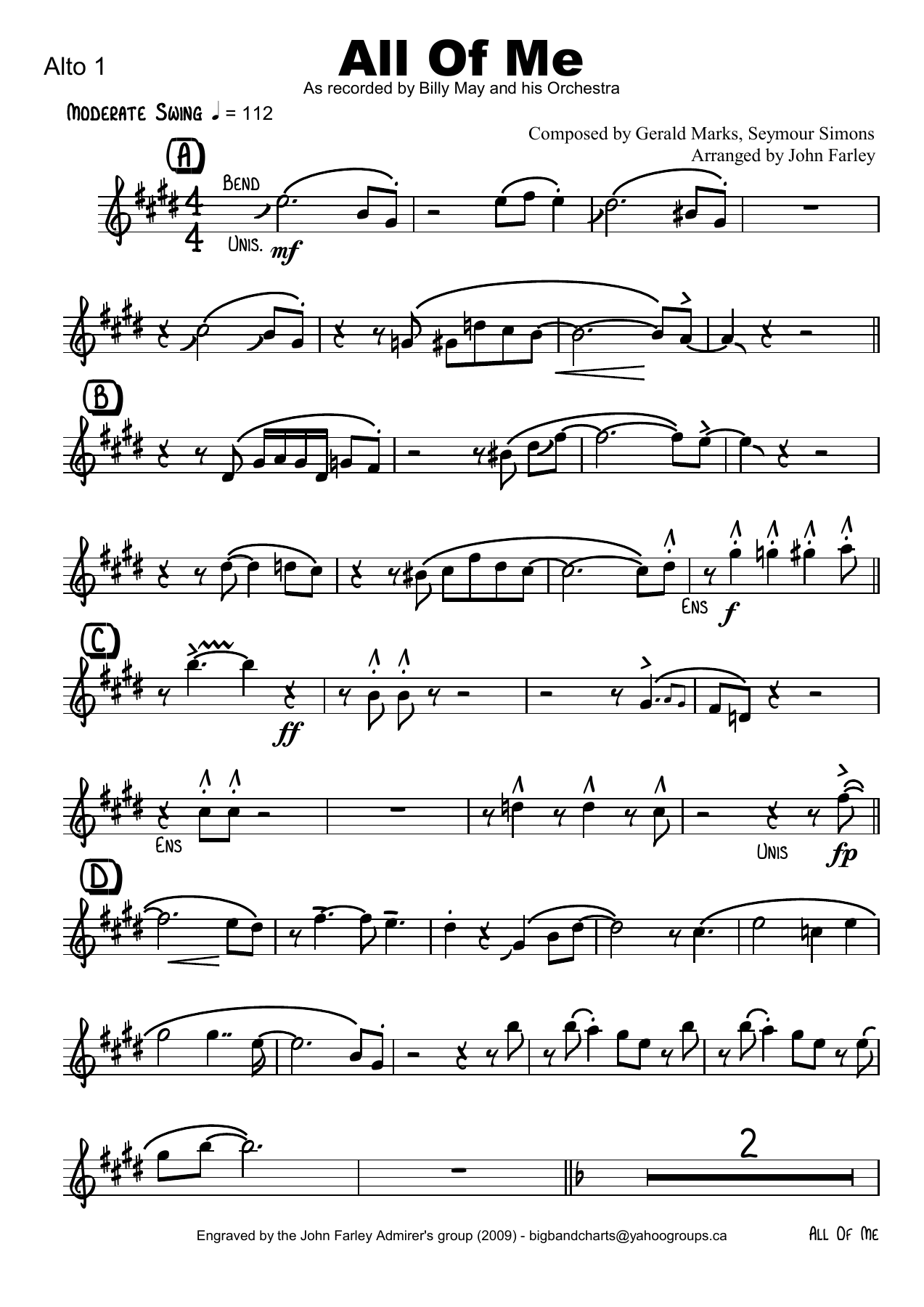 All Of Me — sheet music preview