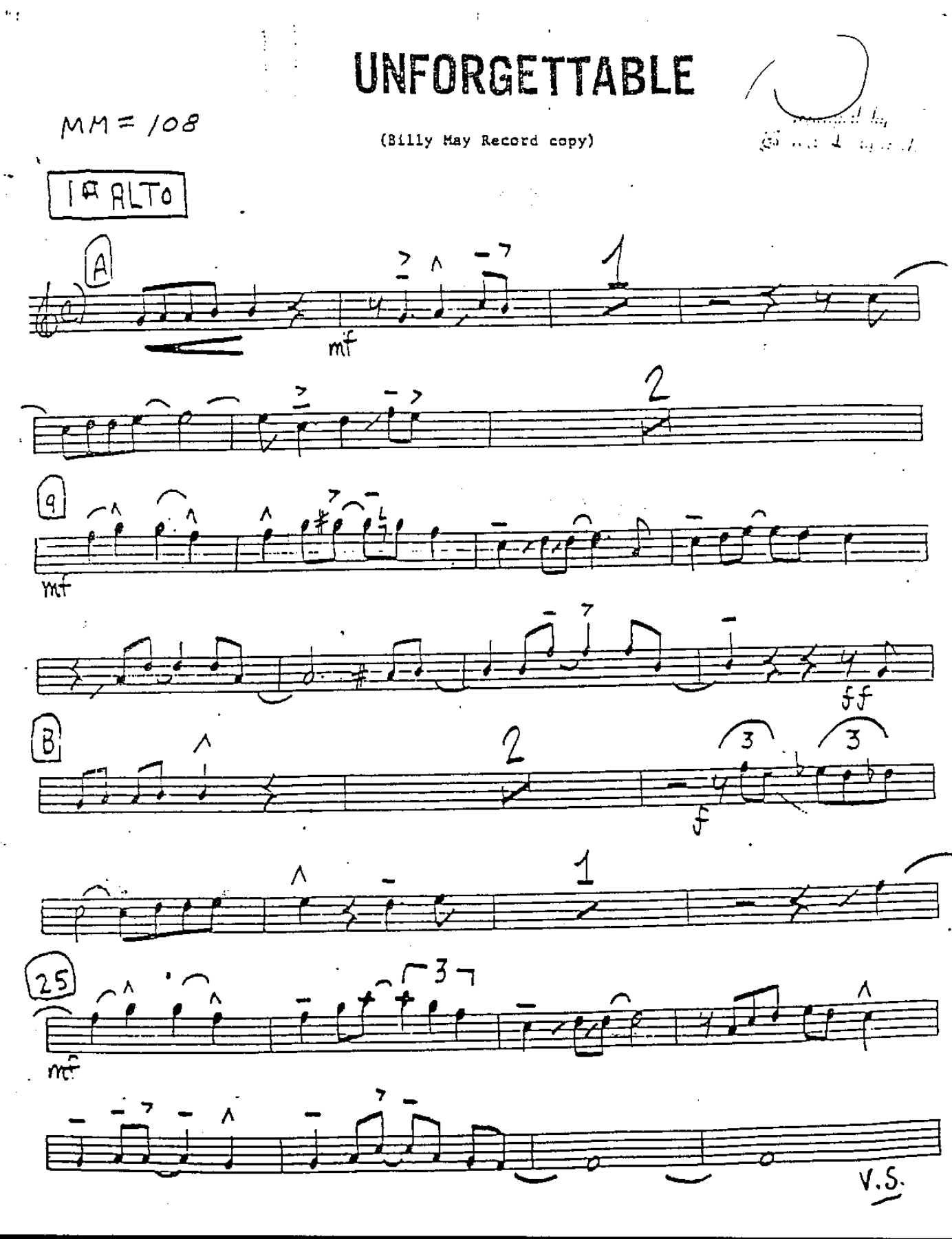 Unforgettable — sheet music preview
