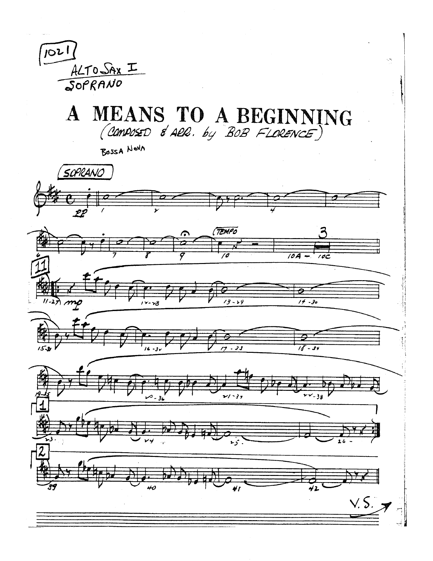 A Means To A Beginning — sheet music preview
