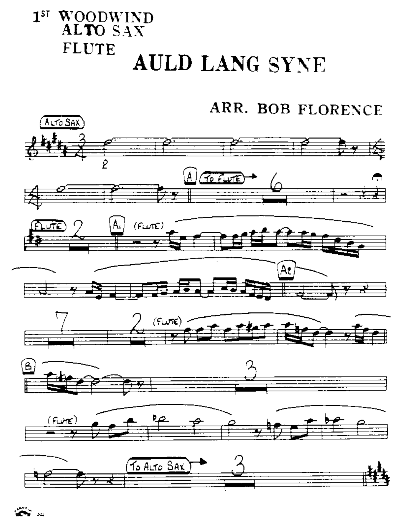 Auld Lang Syne — sheet music preview