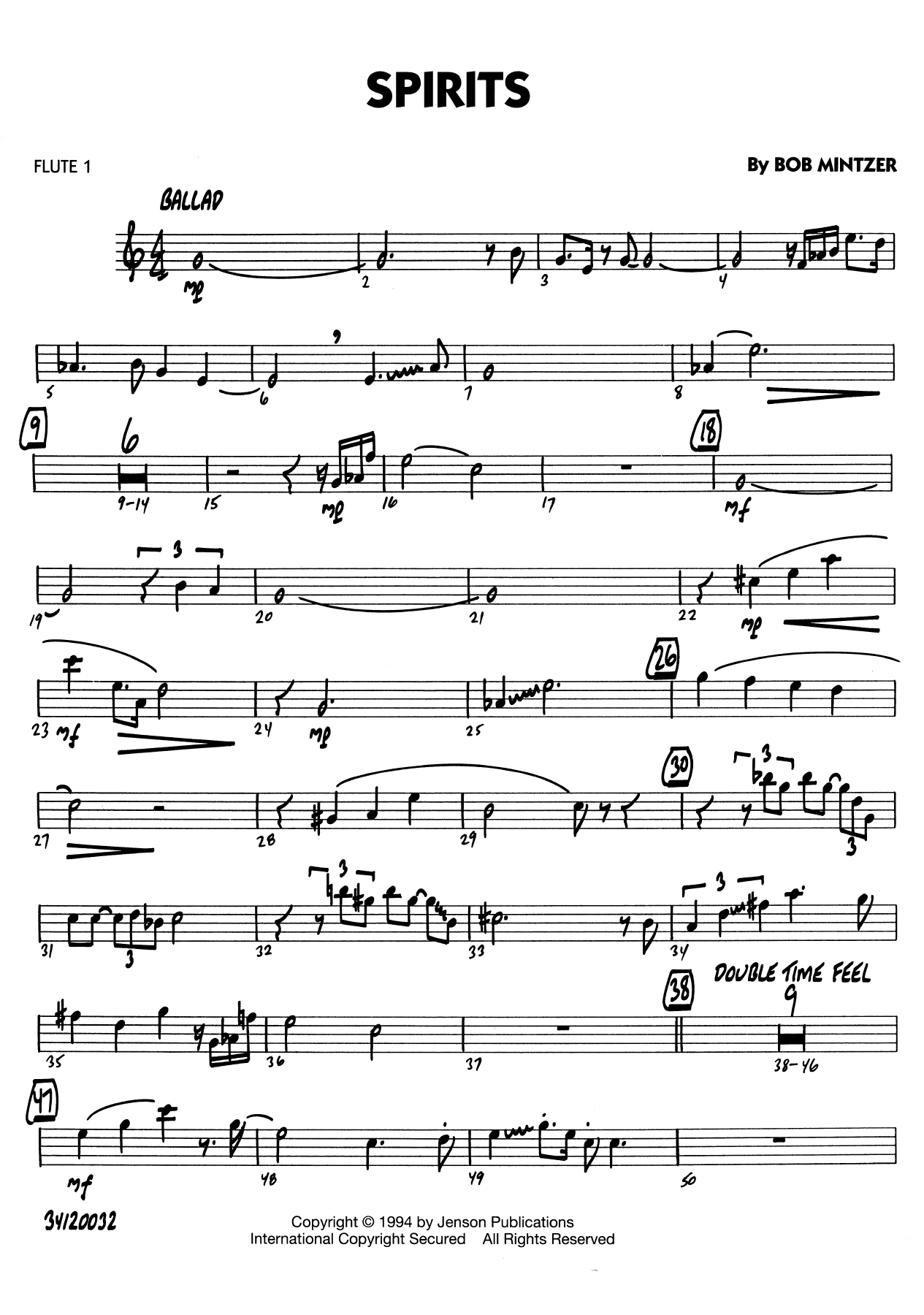 Spirits — sheet music preview