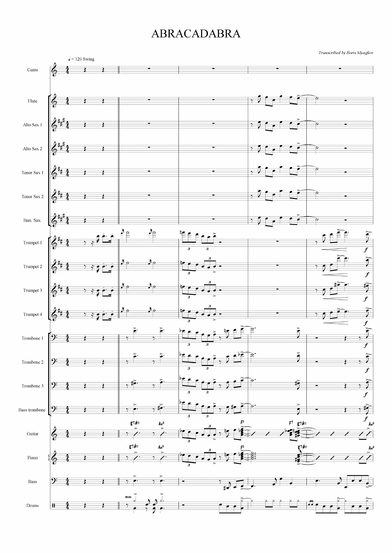 Abracadabra — sheet music preview