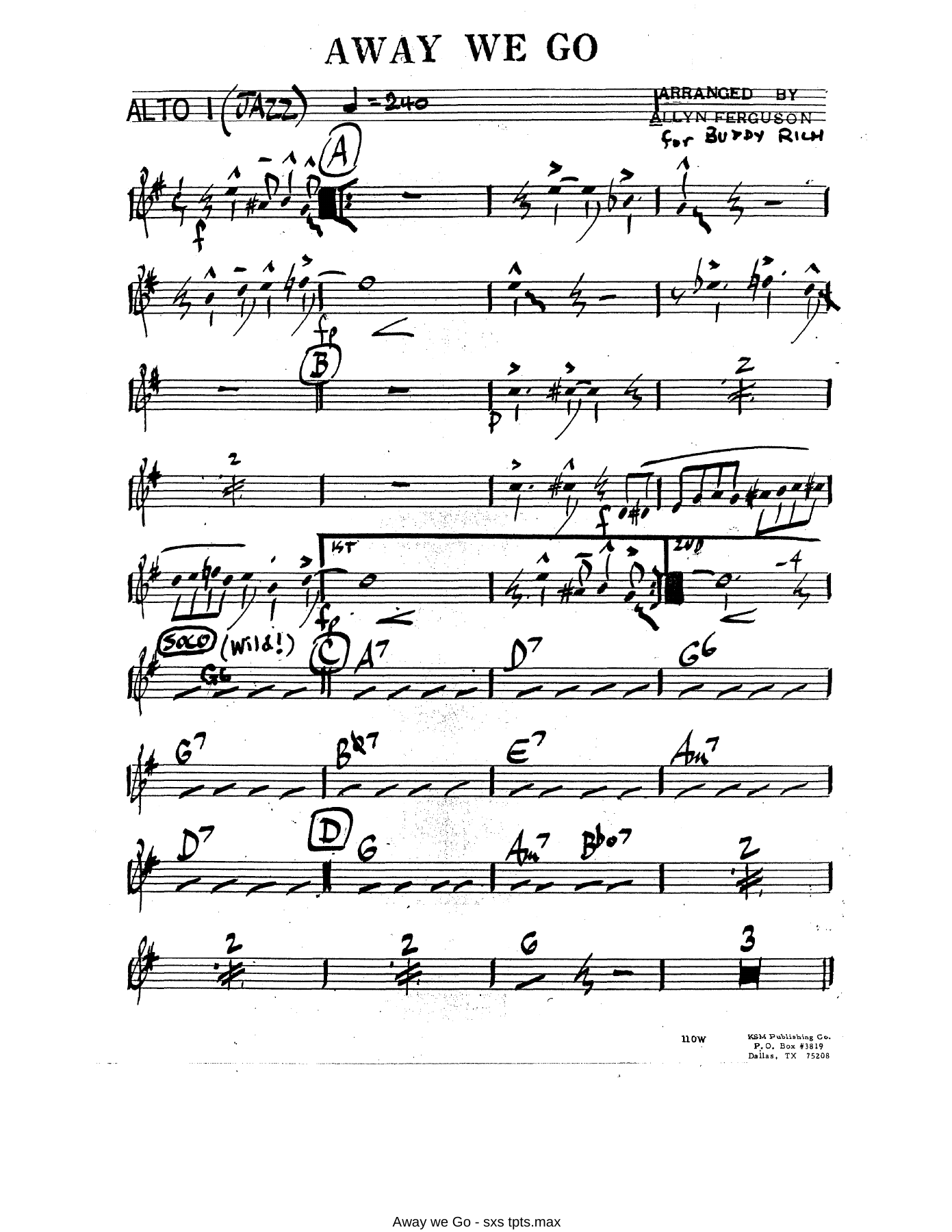 Away We Go — sheet music preview