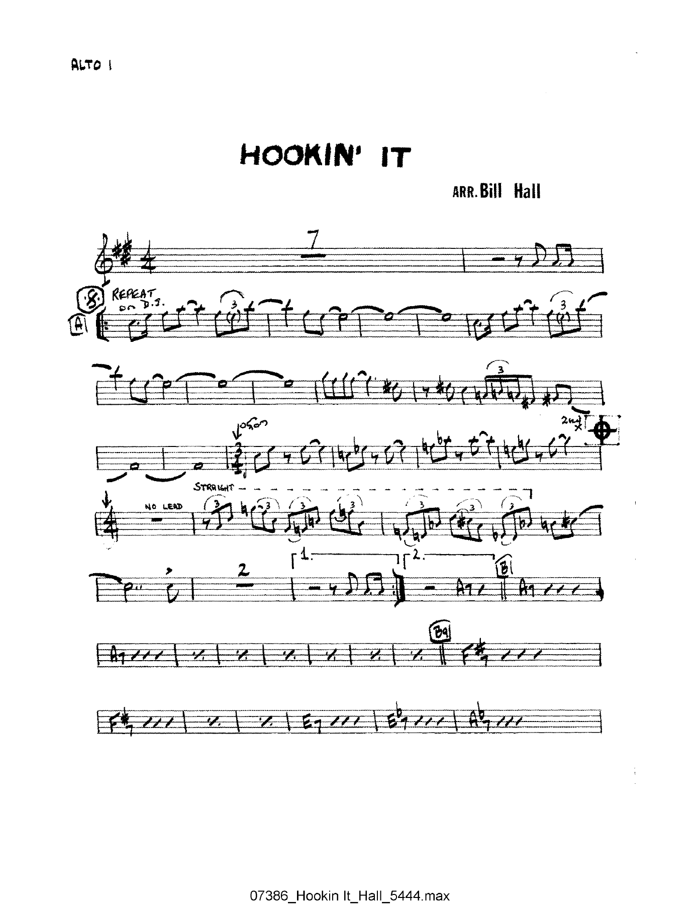 Hookin' It (Bill Hall) B.Rich — sheet music preview