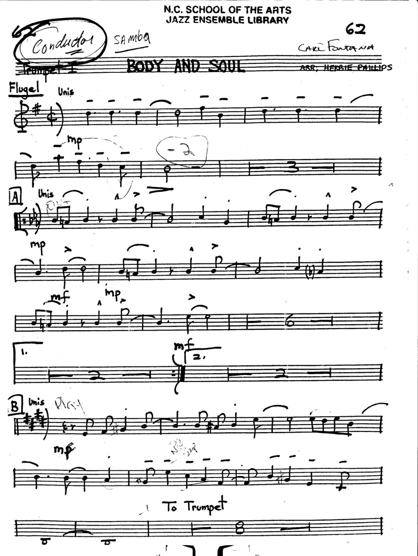Body And Soul (H.Phillips) Carl Fontana Solo) — sheet music preview