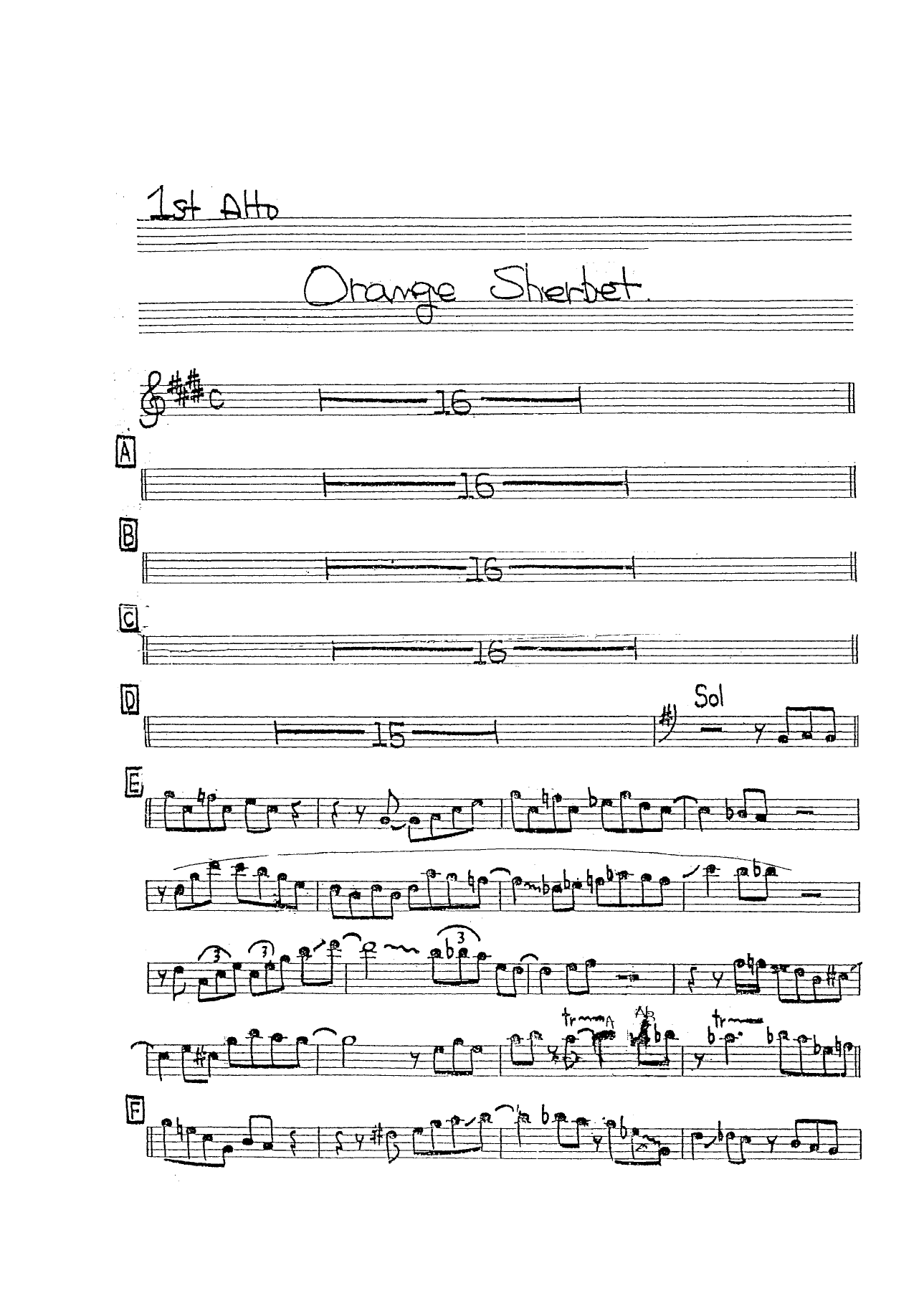 Orange Sherbert — sheet music preview