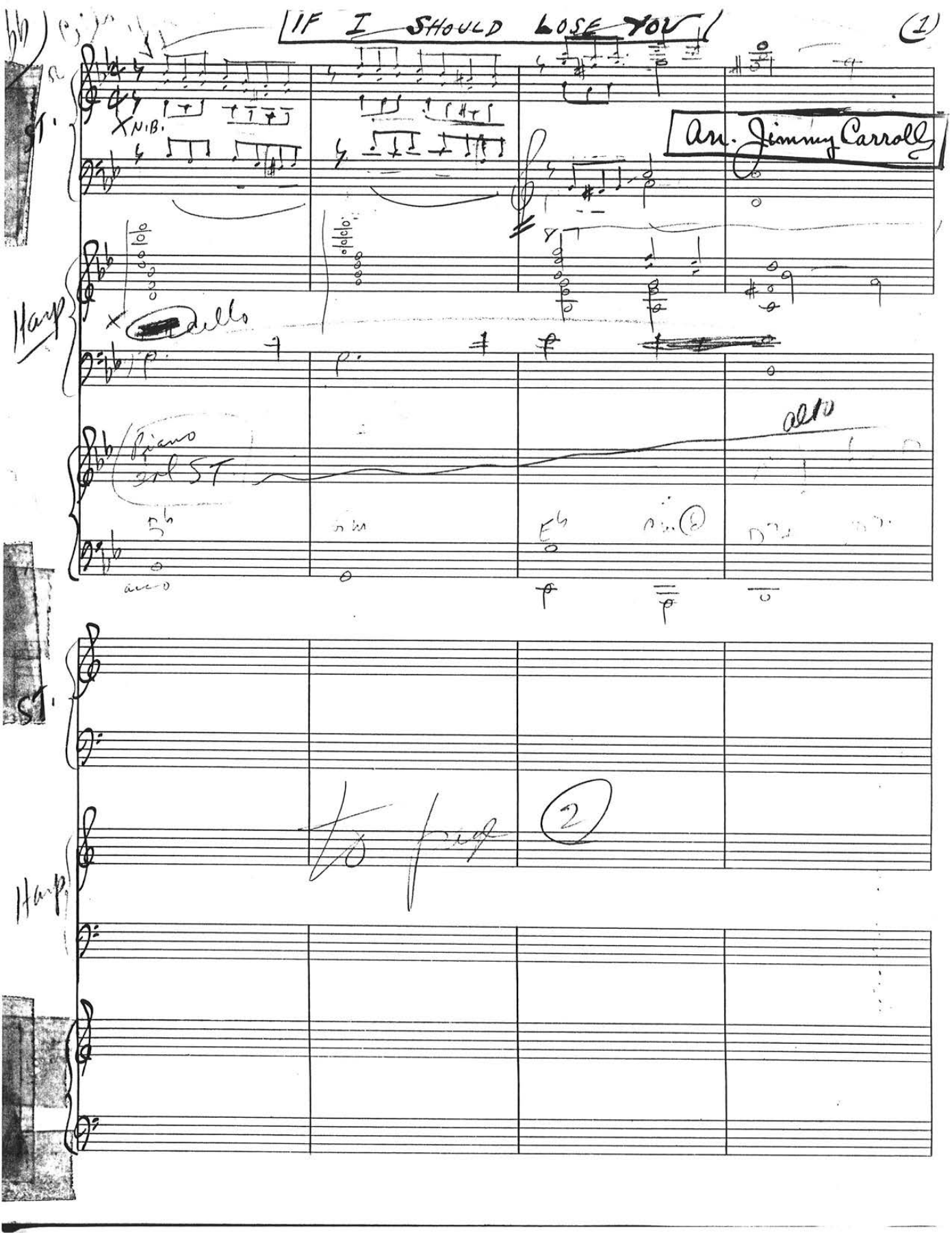 If I Should Lose You — sheet music preview