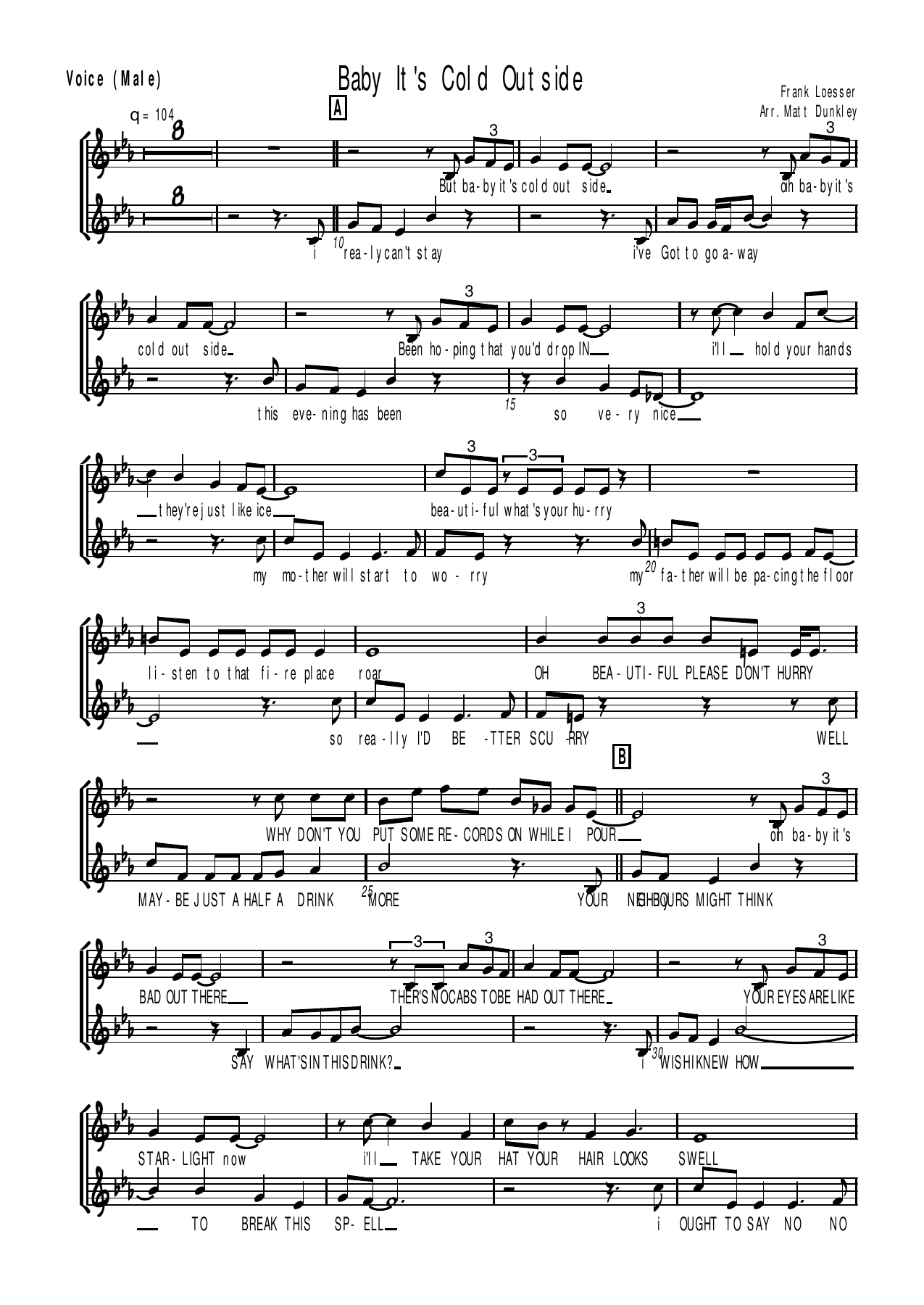 Baby It's Cold Outside — sheet music preview