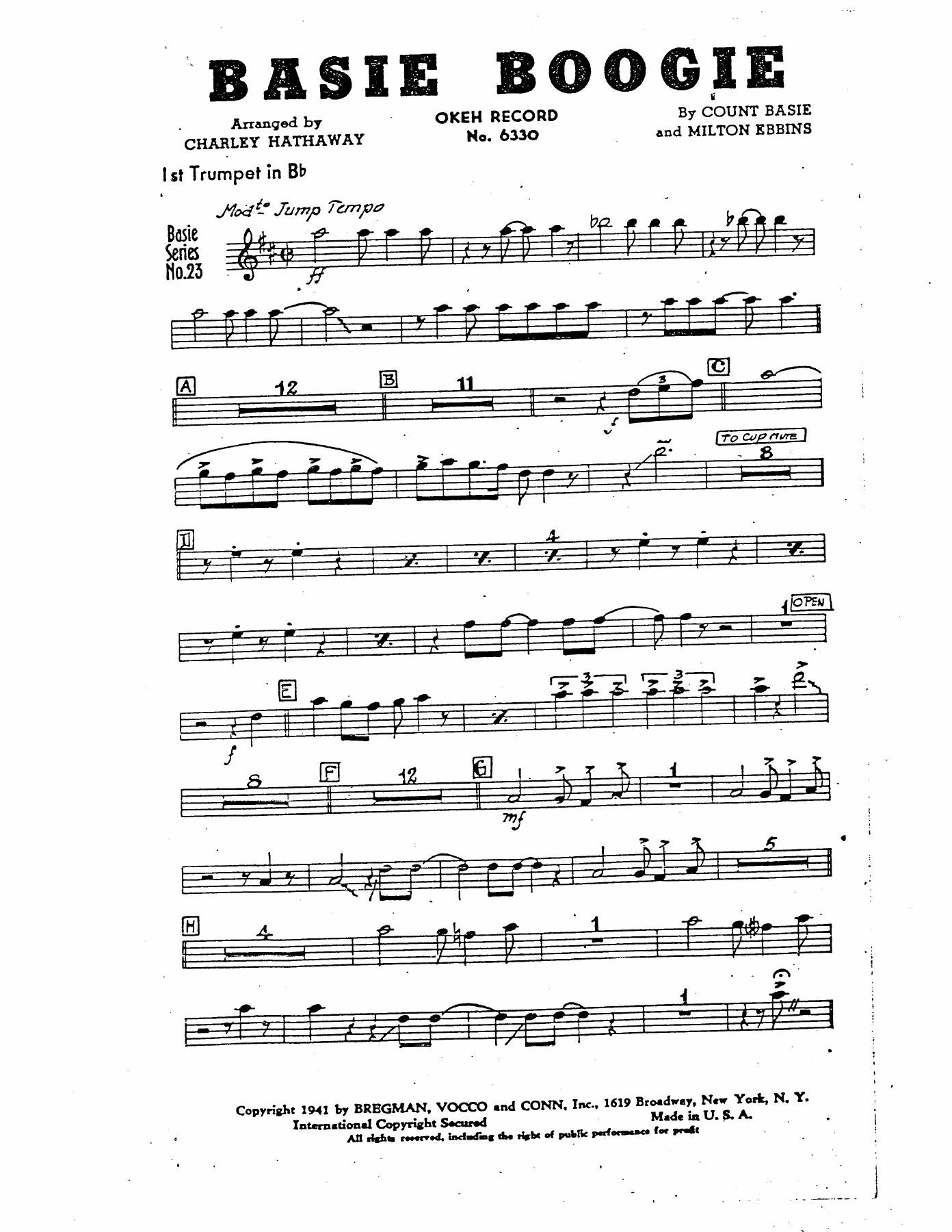 Basie Boogie — sheet music preview