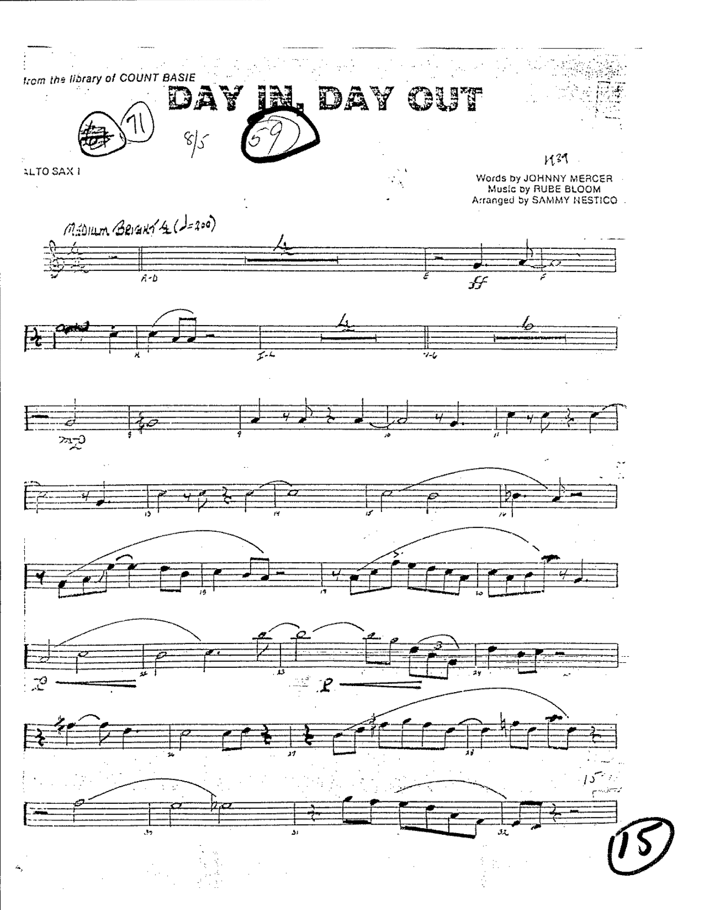 Day In, Day Out (S.Nestico) C.Basie — sheet music preview
