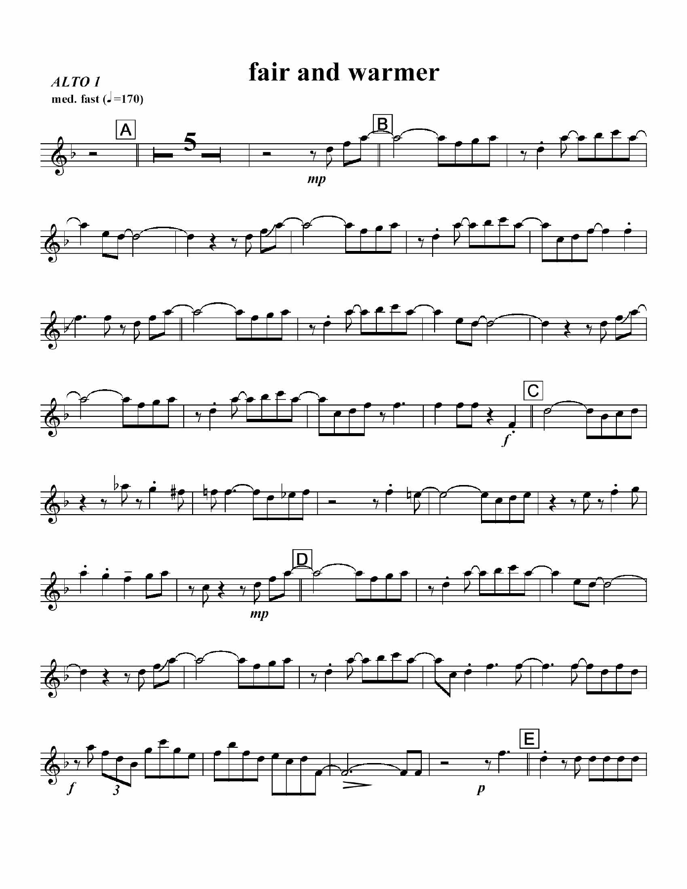 Fair And Warmer (E.Wilkins-H.James) .Basie — sheet music preview