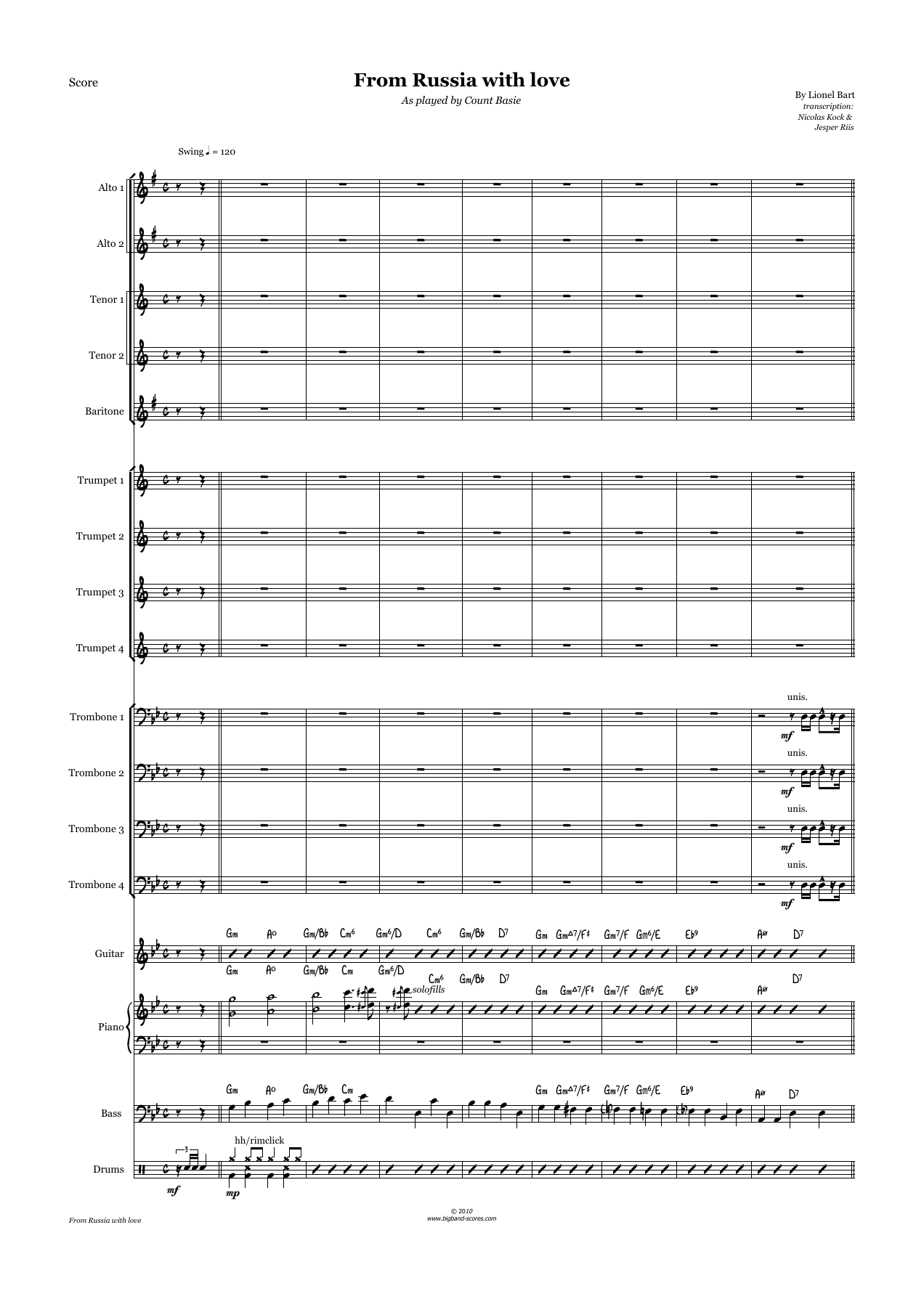 From Russia With Love (N.Kock-Jasper Riis) C.Basie) — sheet music preview