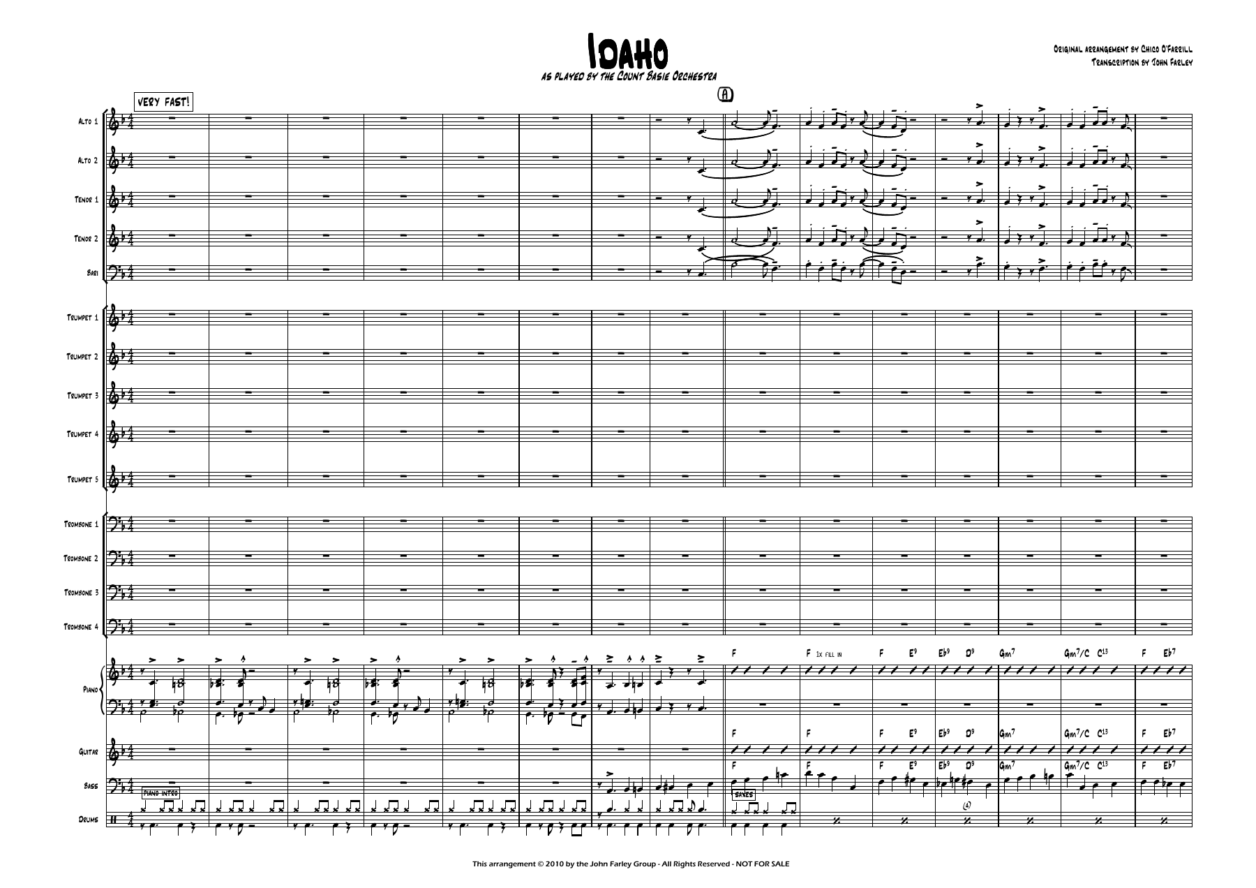 Idaho (C.O'Farrill) C.Basie — sheet music preview