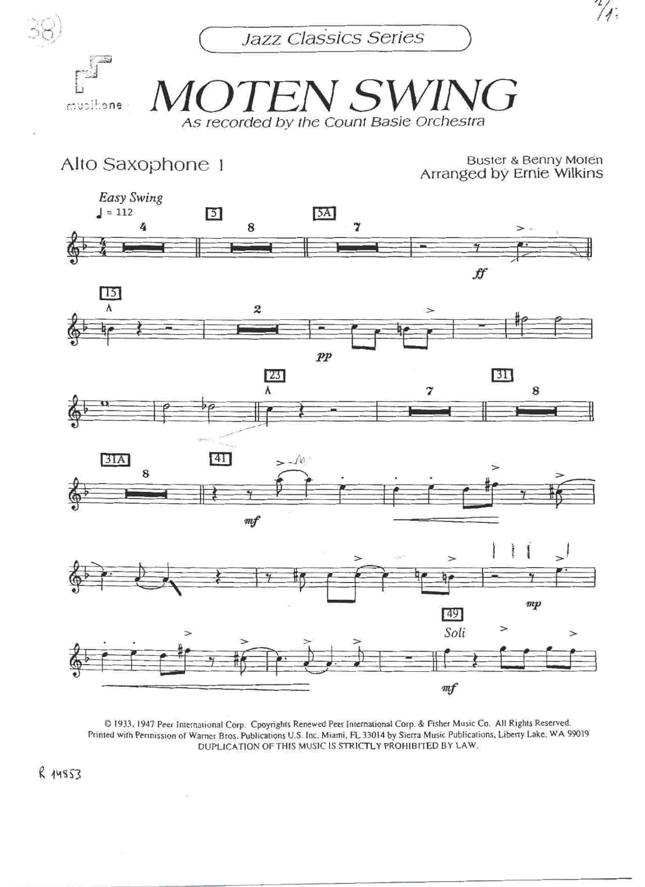 Moten Swing — sheet music preview