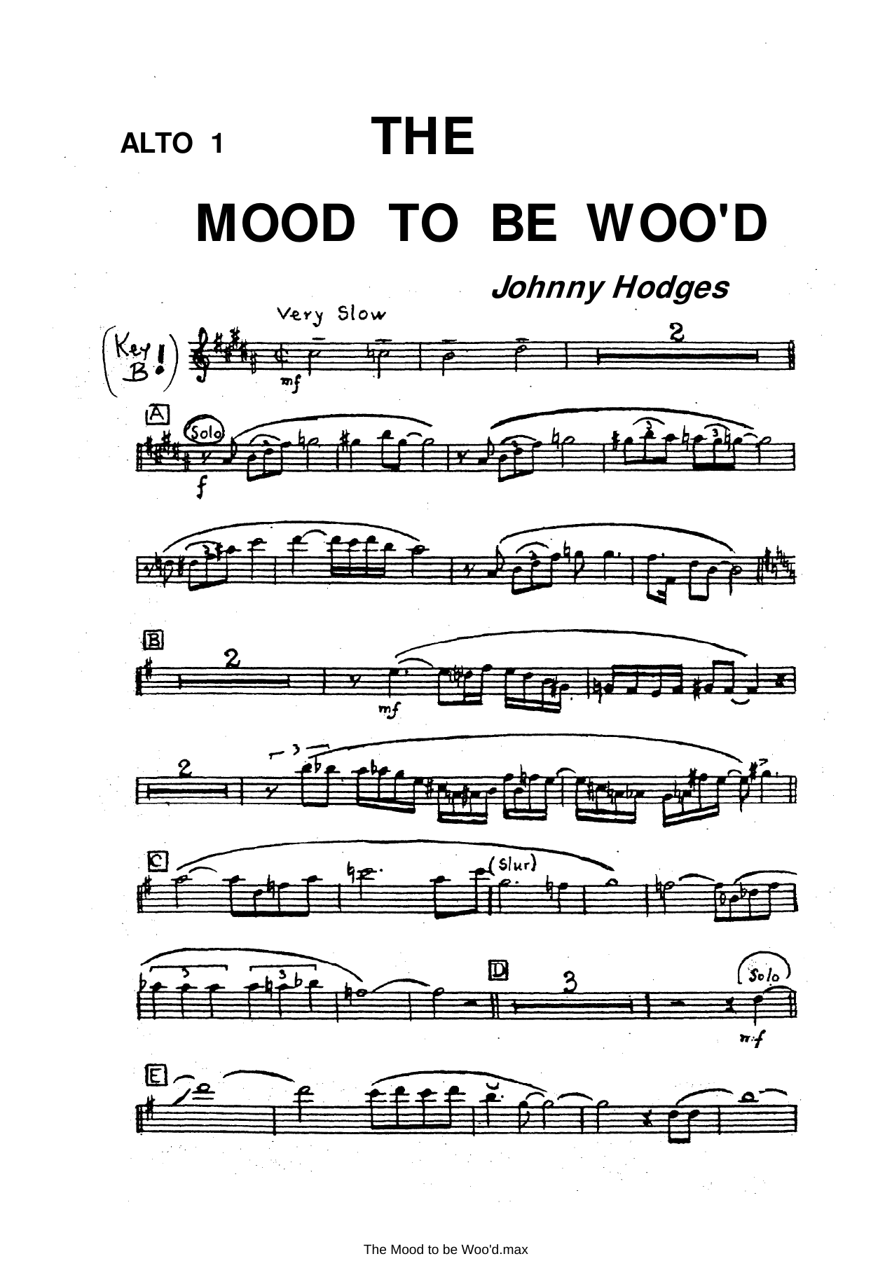 The Mood To Be Woo'd — sheet music preview