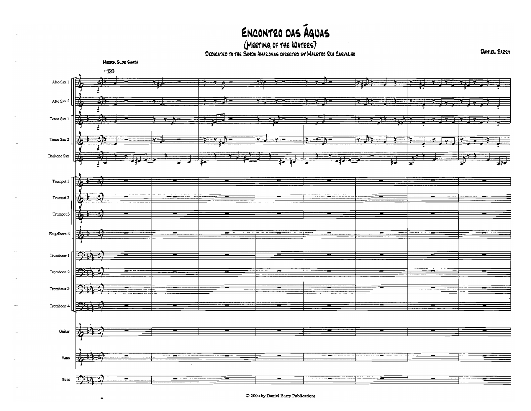 Encontro Das Aguas (D.Barry) Flug. — sheet music preview