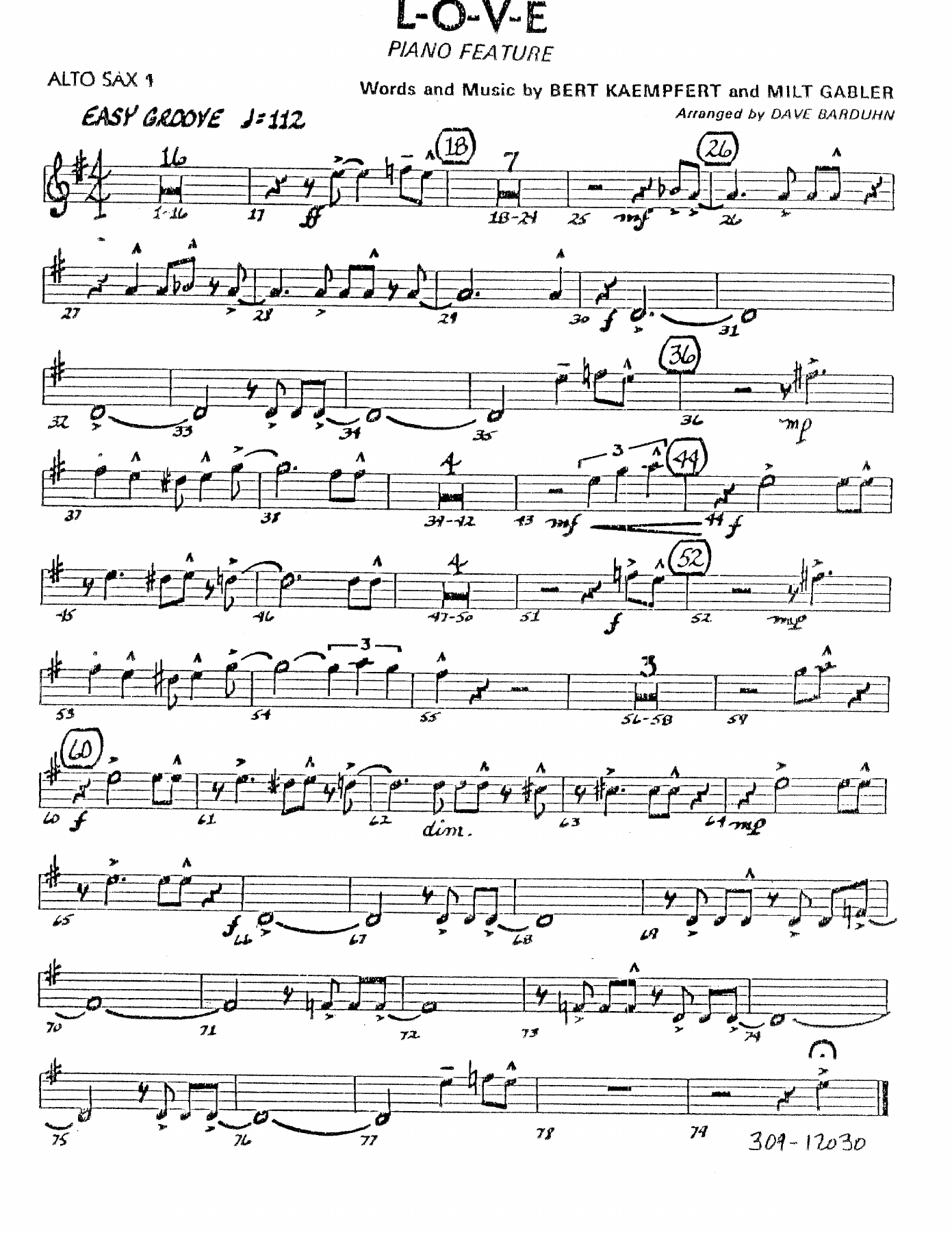 L-O-V-E — sheet music preview