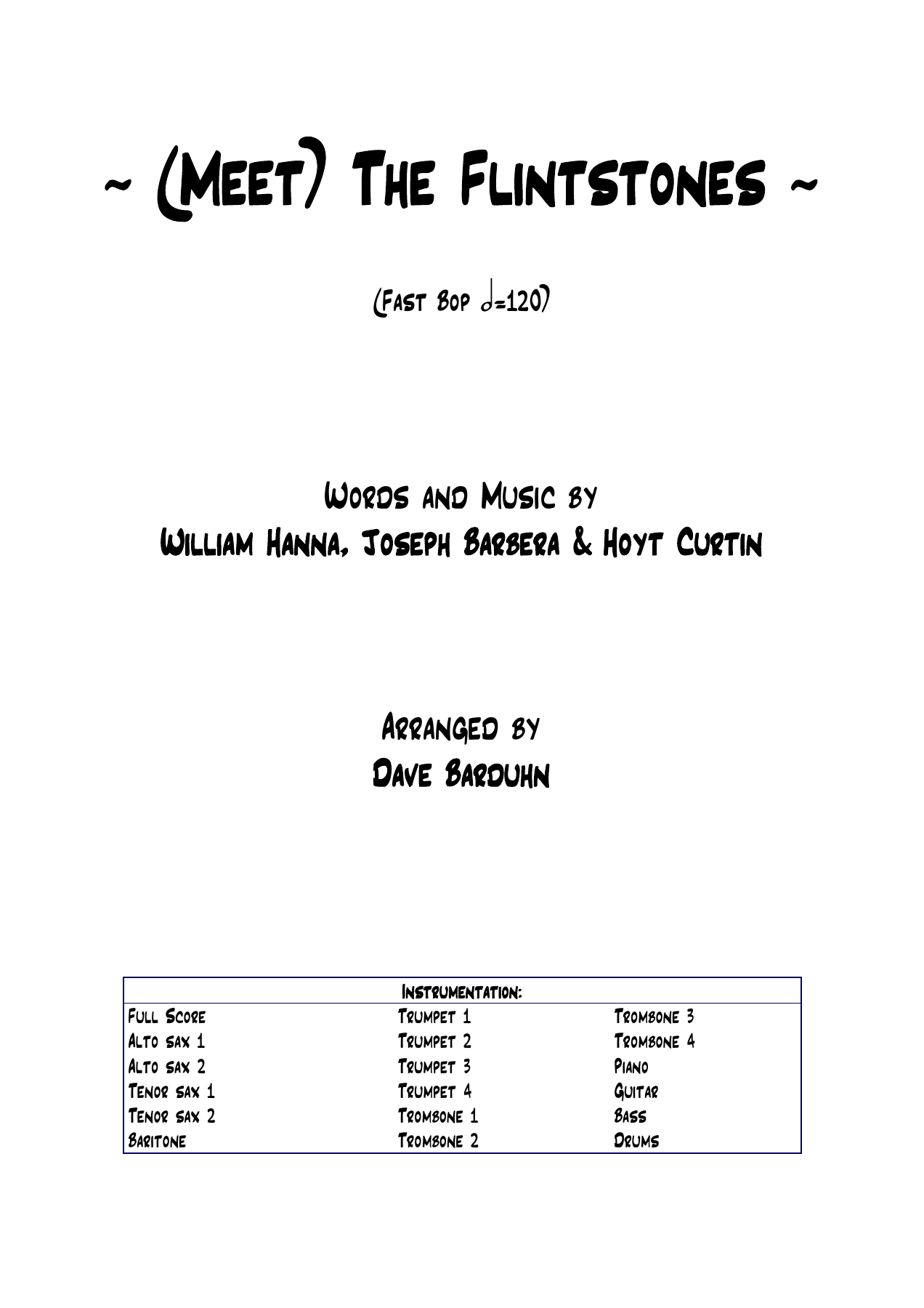 Meet The Flintstones — sheet music preview